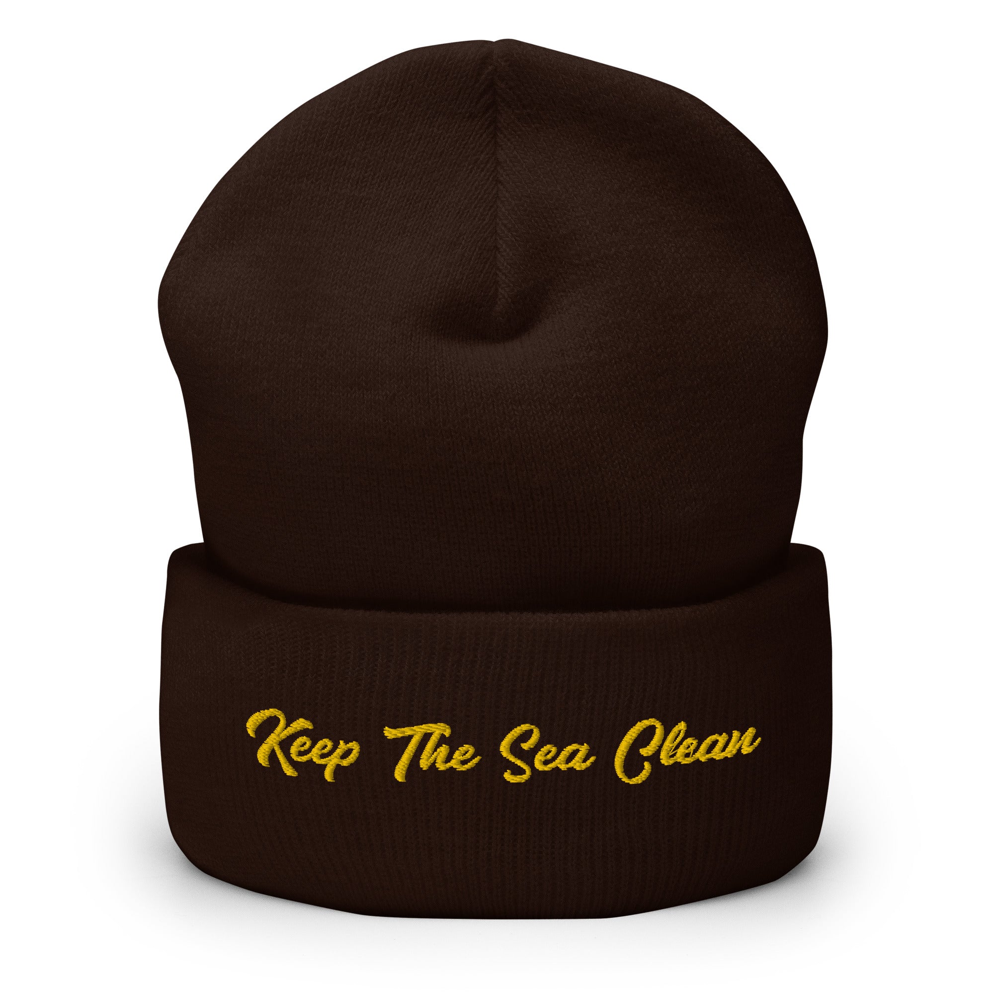 Cuffed Beanie Keep The Sea Clean Gold