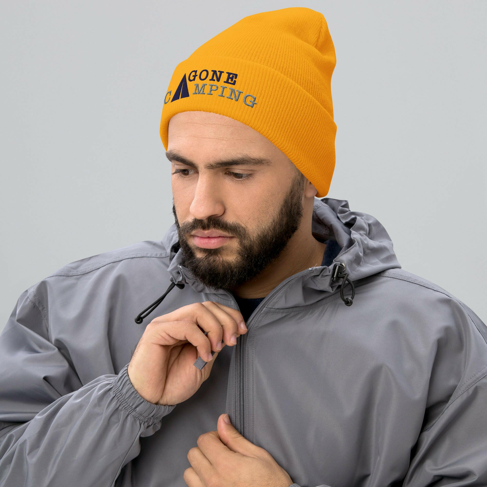Cuffed Beanie Gone Camping Navy/Grey