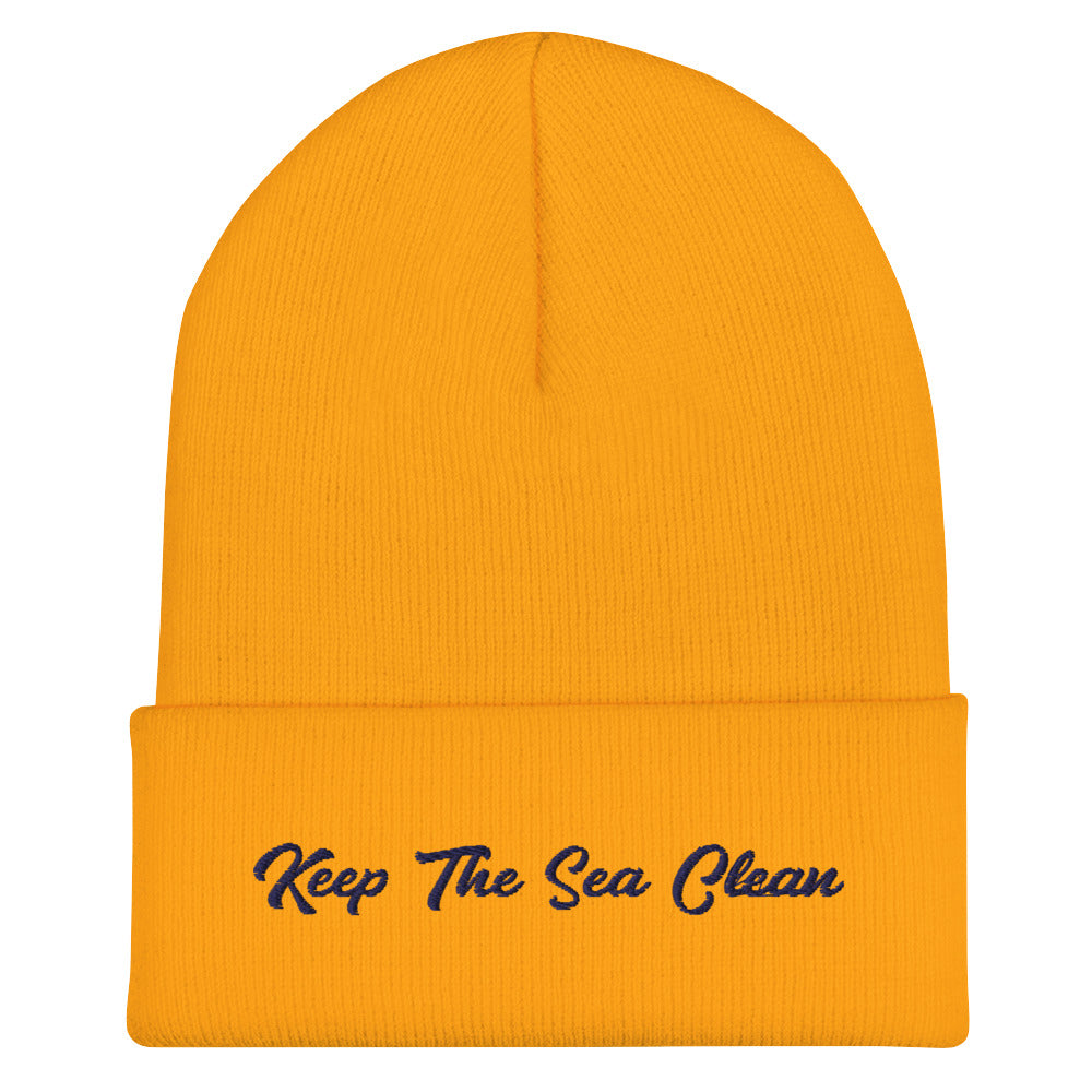 Cuffed Beanie Keep The Sea Clean Navy