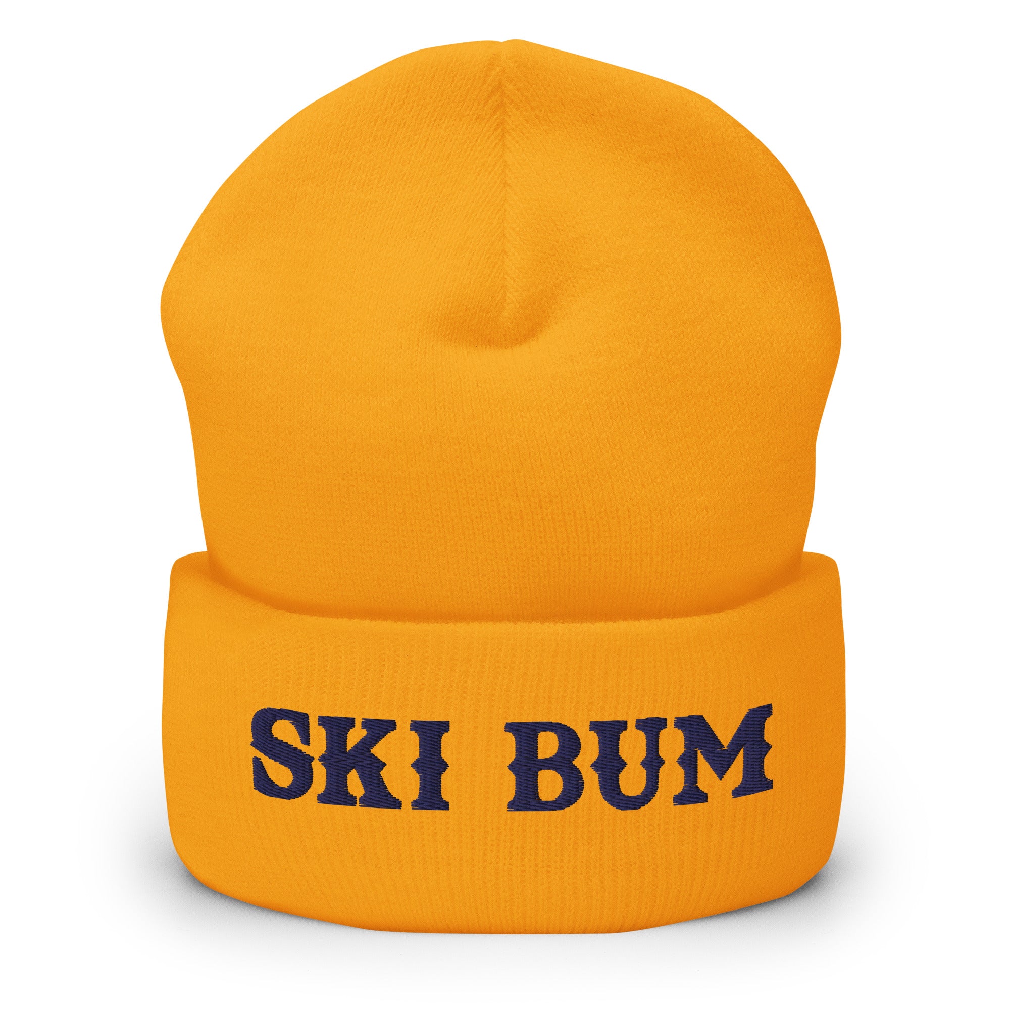 Bonnet old school à revers Ski Bum Navy broderie 3DPuffy