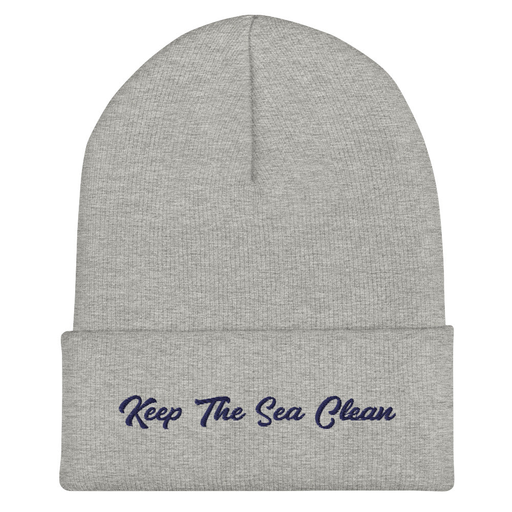Cuffed Beanie Keep The Sea Clean Navy