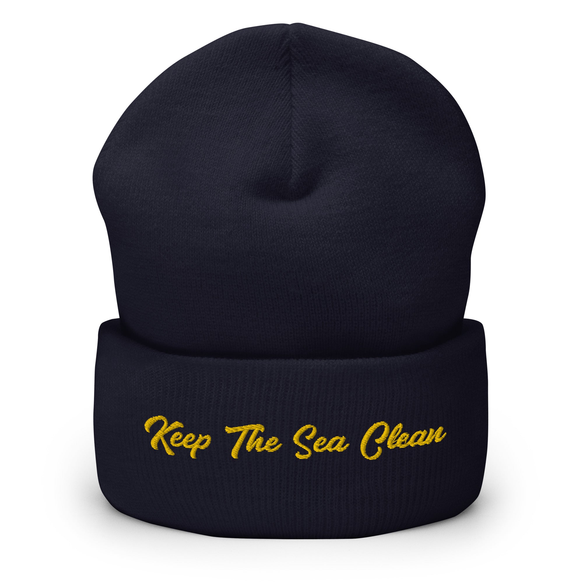 Cuffed Beanie Keep The Sea Clean Gold