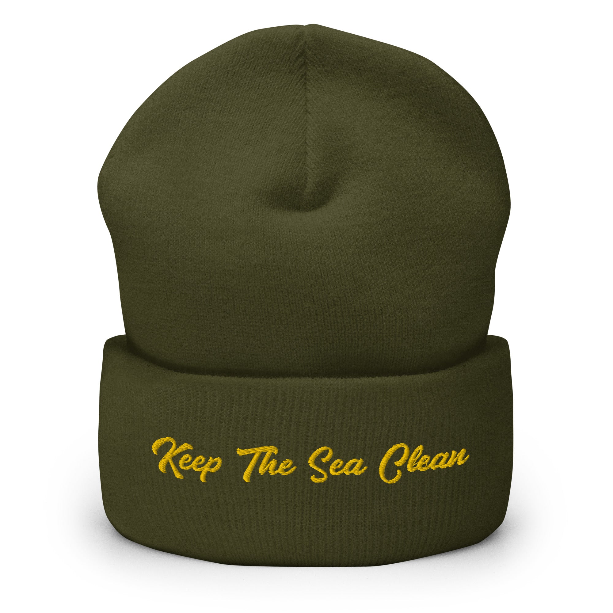 Cuffed Beanie Keep The Sea Clean Gold
