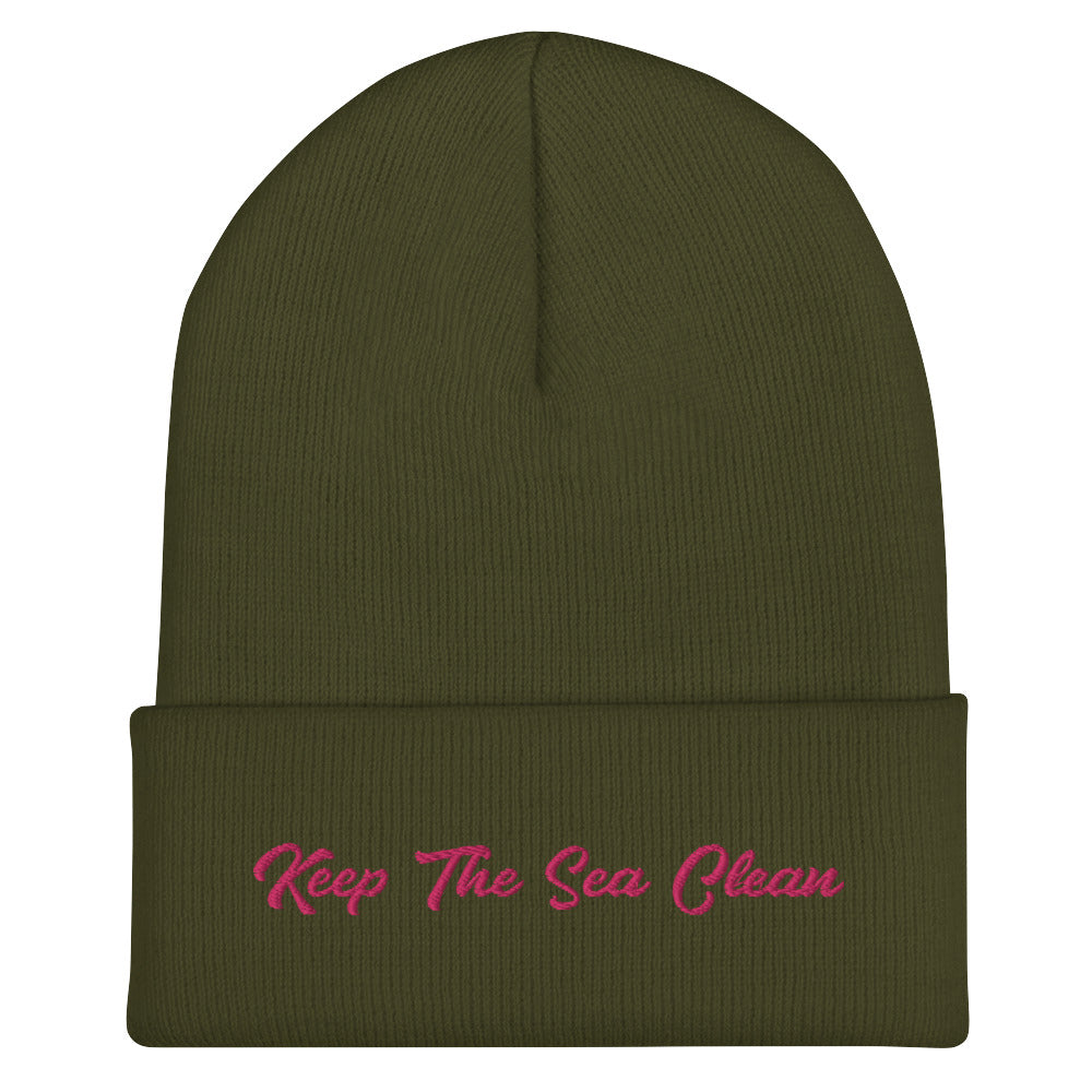 Bonnet old school à revers Keep The Sea Clean Flamingo