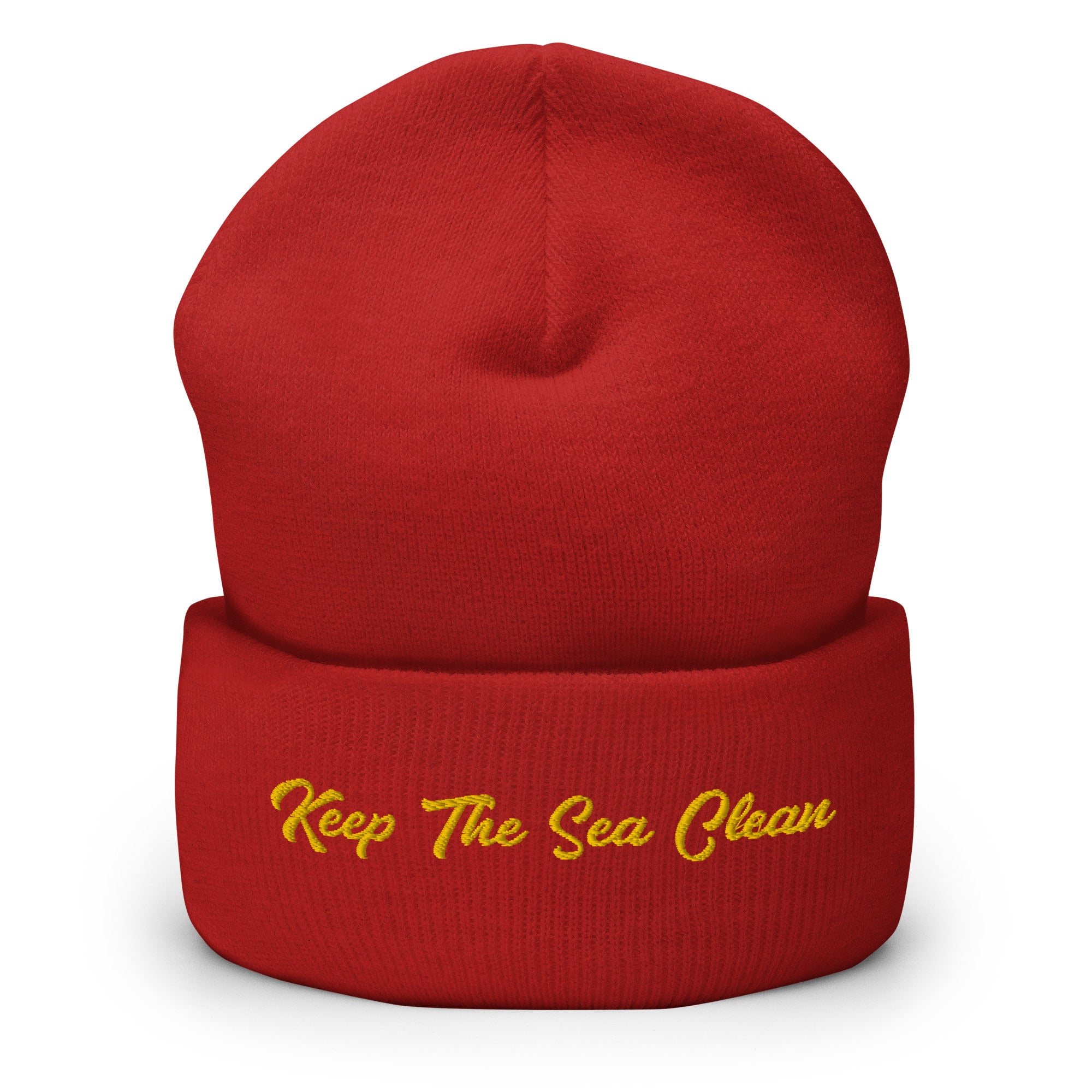 Cuffed Beanie Keep The Sea Clean Gold