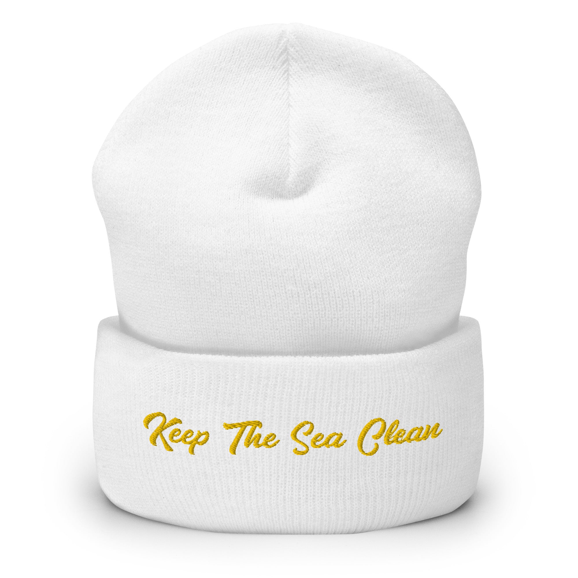 Cuffed Beanie Keep The Sea Clean Gold