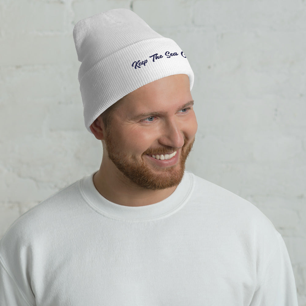 Cuffed Beanie Keep The Sea Clean Navy