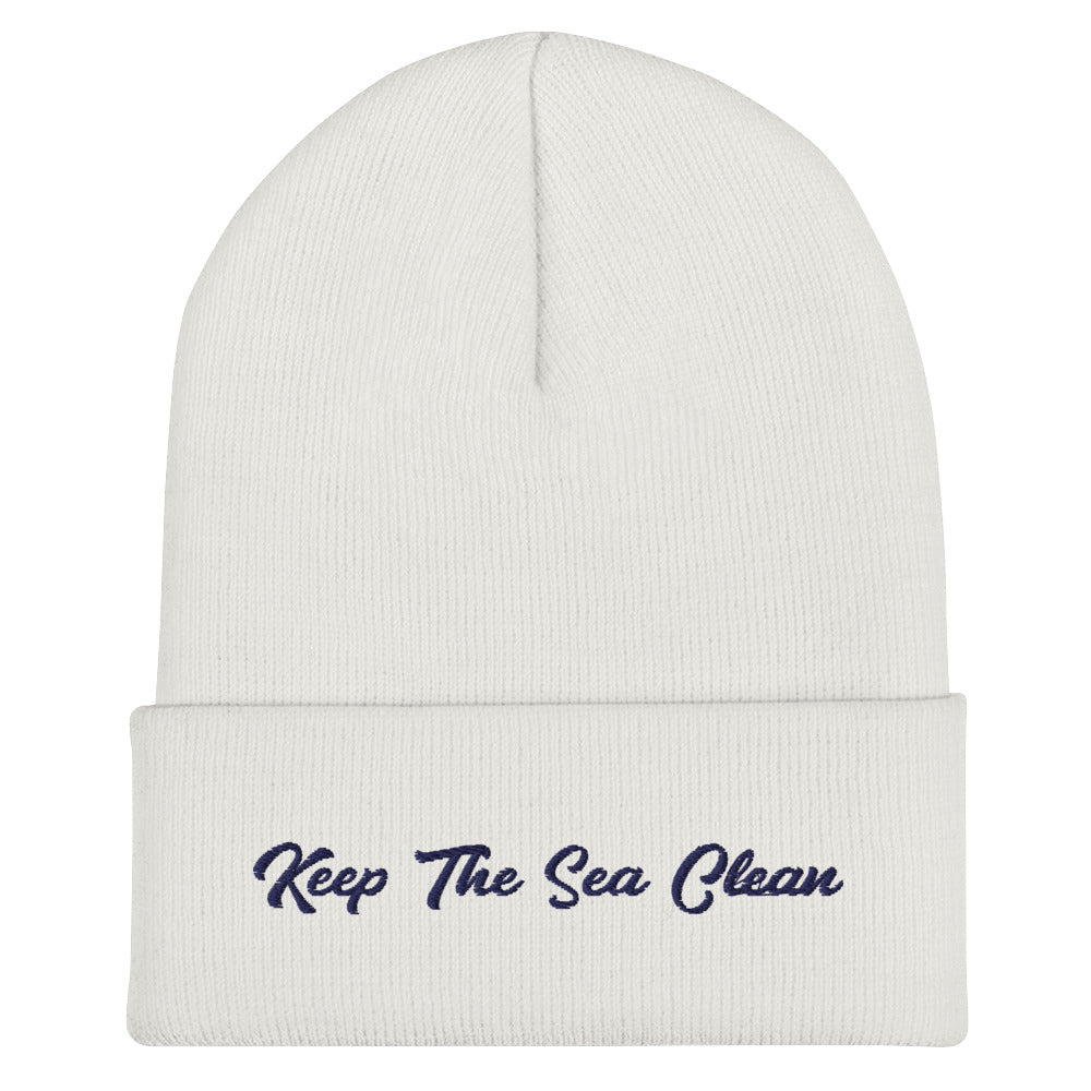 Cuffed Beanie Keep The Sea Clean Navy