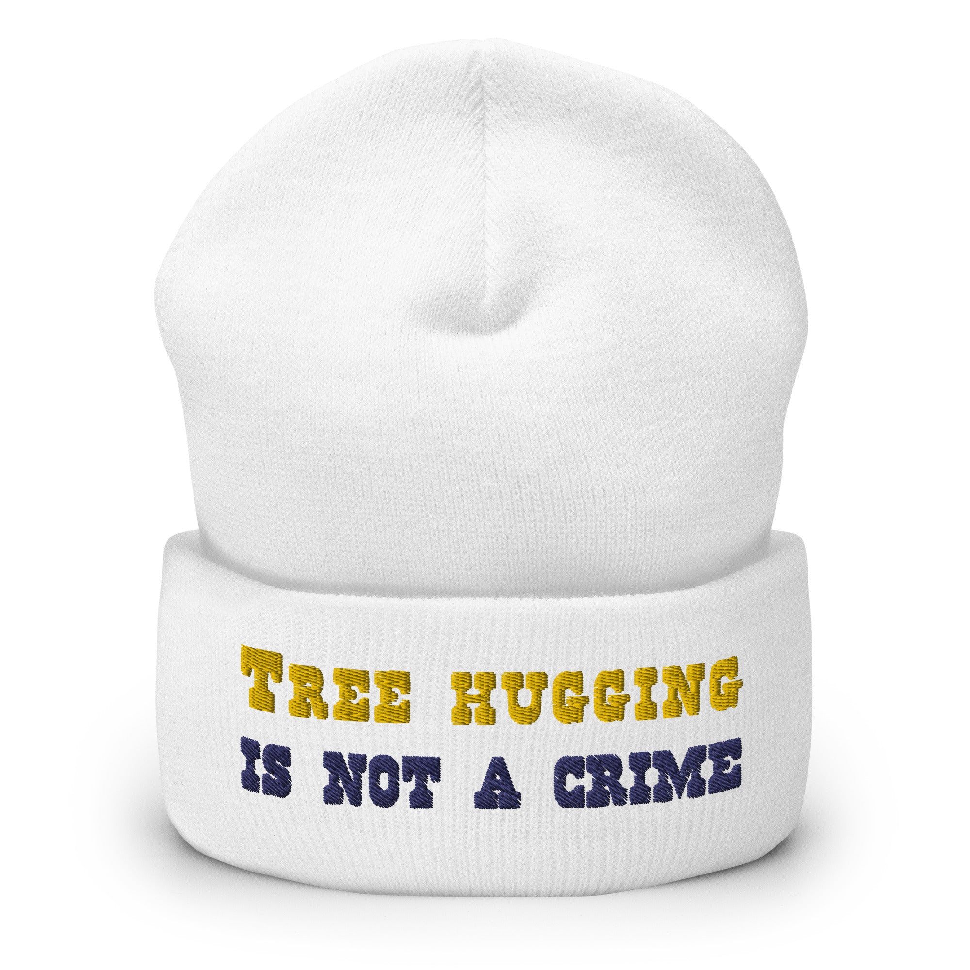 Bonnet old school à revers Tree Hugging is not a crime Gold/Navy