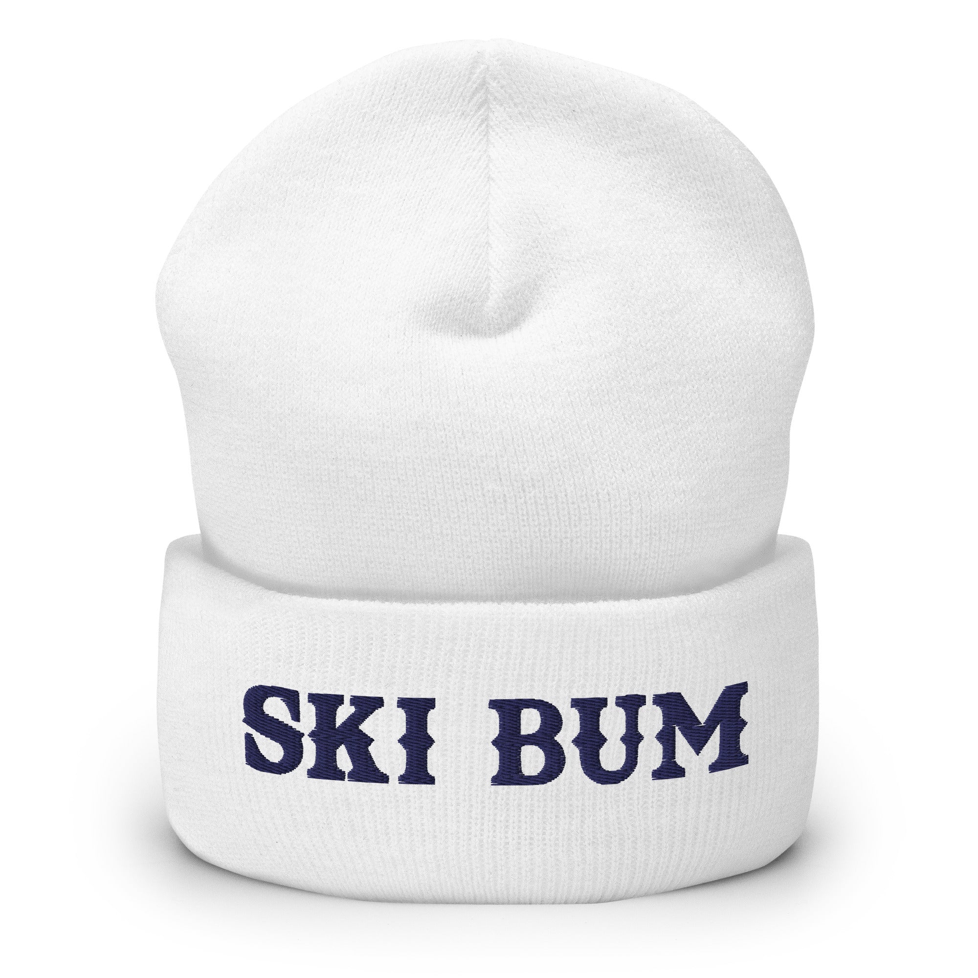 Bonnet old school à revers Ski Bum Navy broderie 3DPuffy