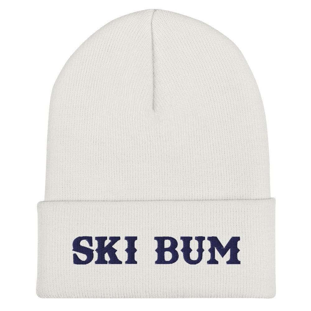 Bonnet old school à revers Ski Bum Navy broderie 3DPuffy