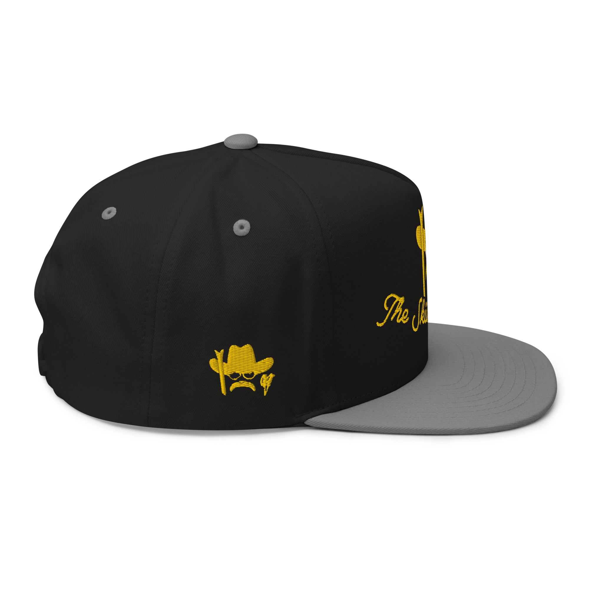 Casquette à Visière Plate en coton sergé The Skiing Cowboy Gold brodé sur 3 côtés
