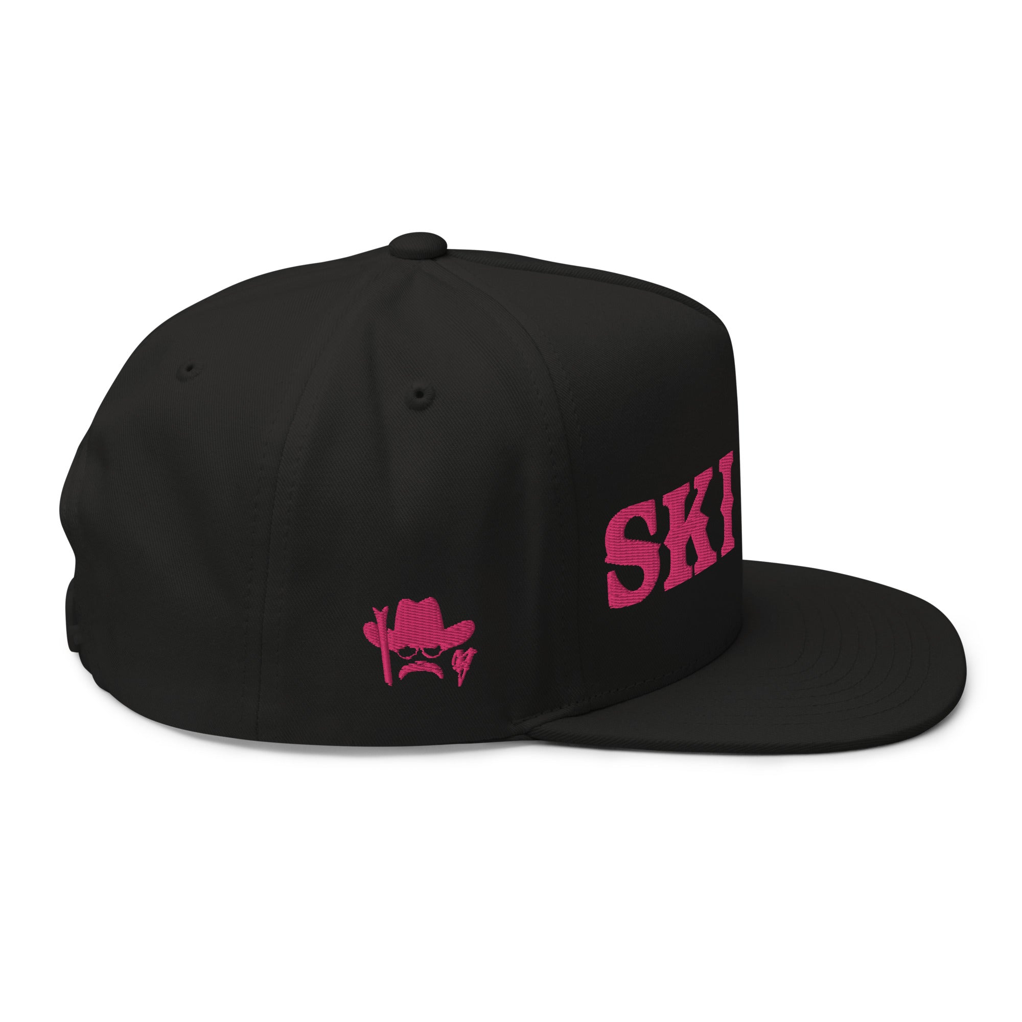 Casquette à Visière Plate en coton sergé Ski Bum Flamingo brodé sur 3 côtés