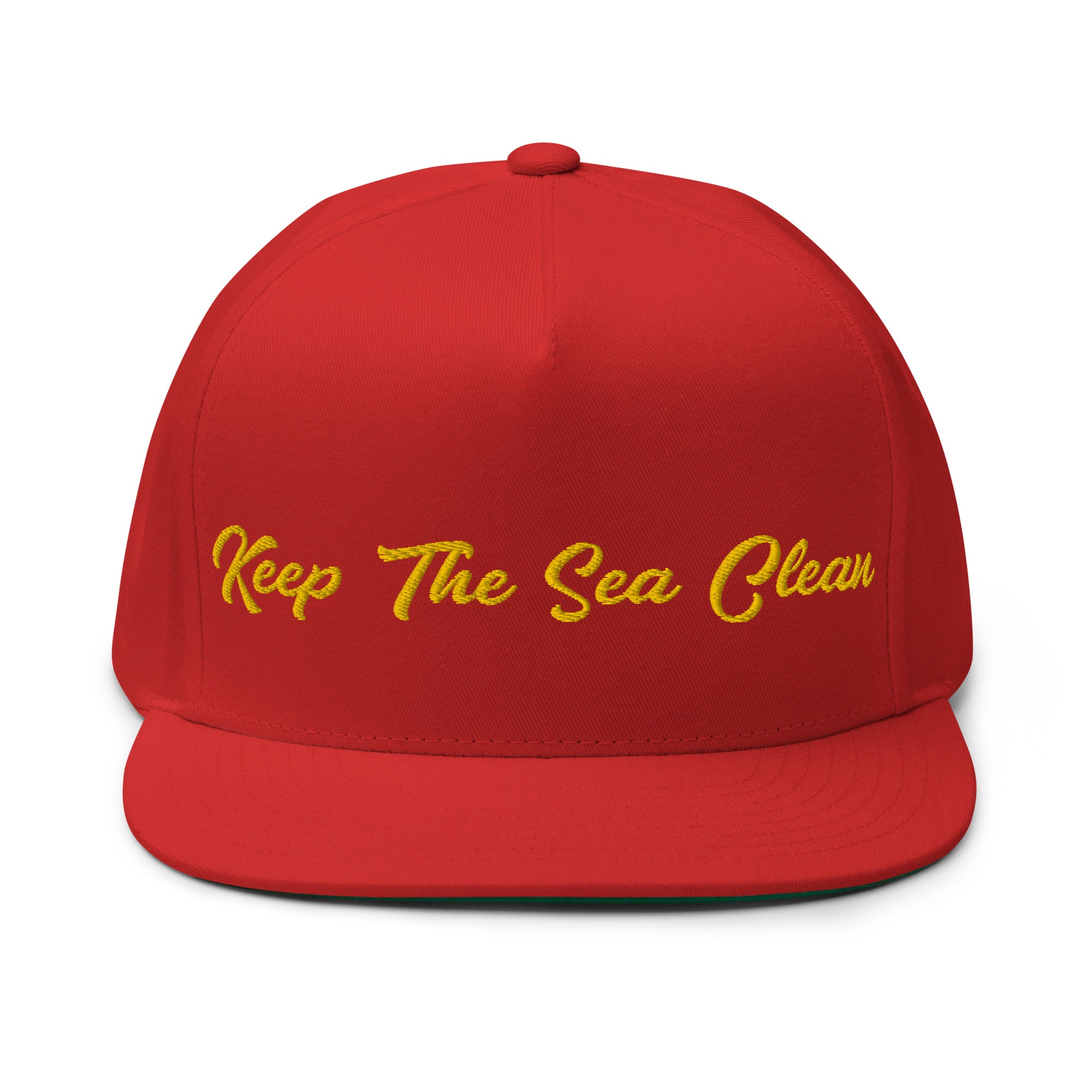 Flat Bill Cap Keep The Sea Clean