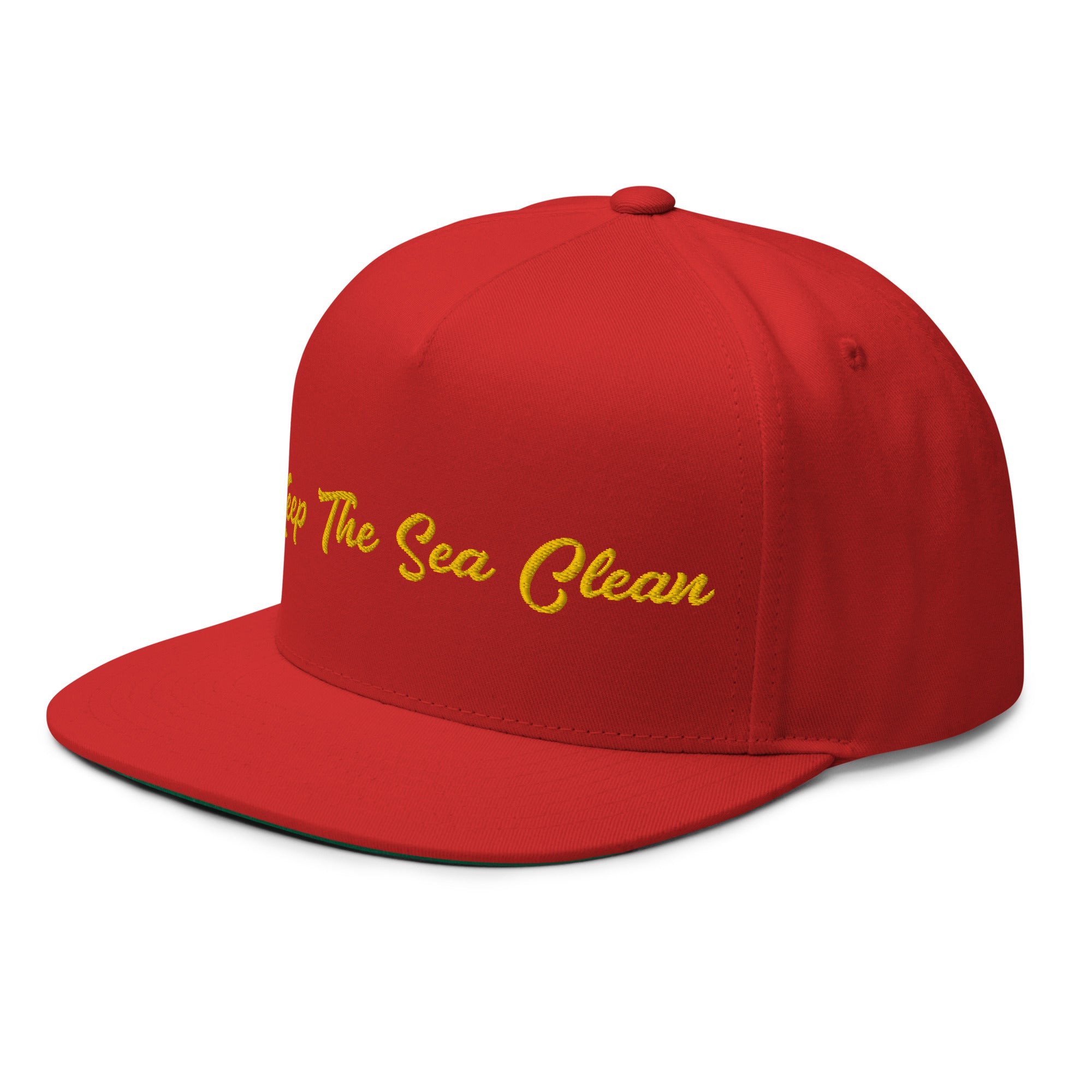 Flat Bill Cap Keep The Sea Clean