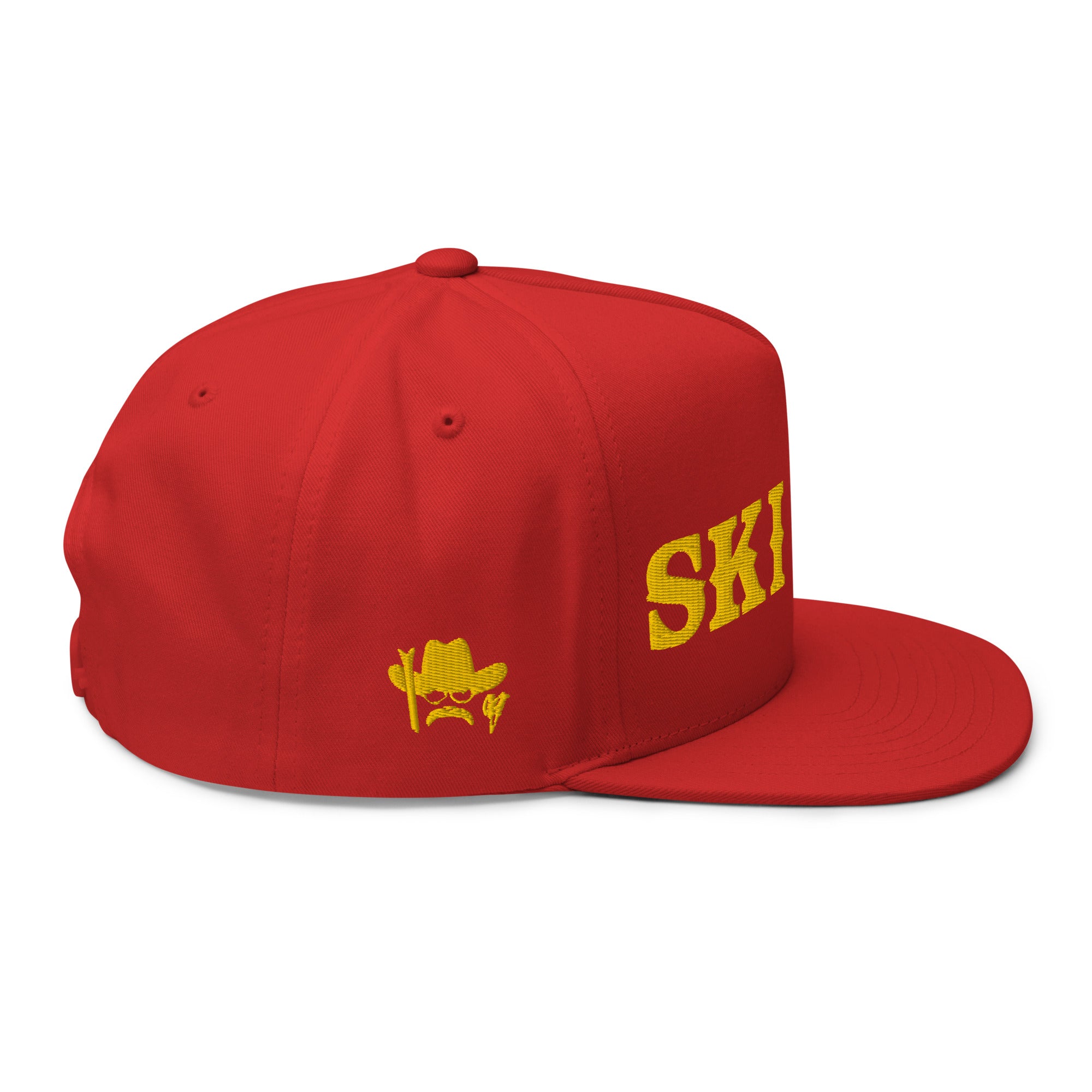 Casquette à Visière Plate en coton sergé Ski Bum Gold brodé sur 3 côtés