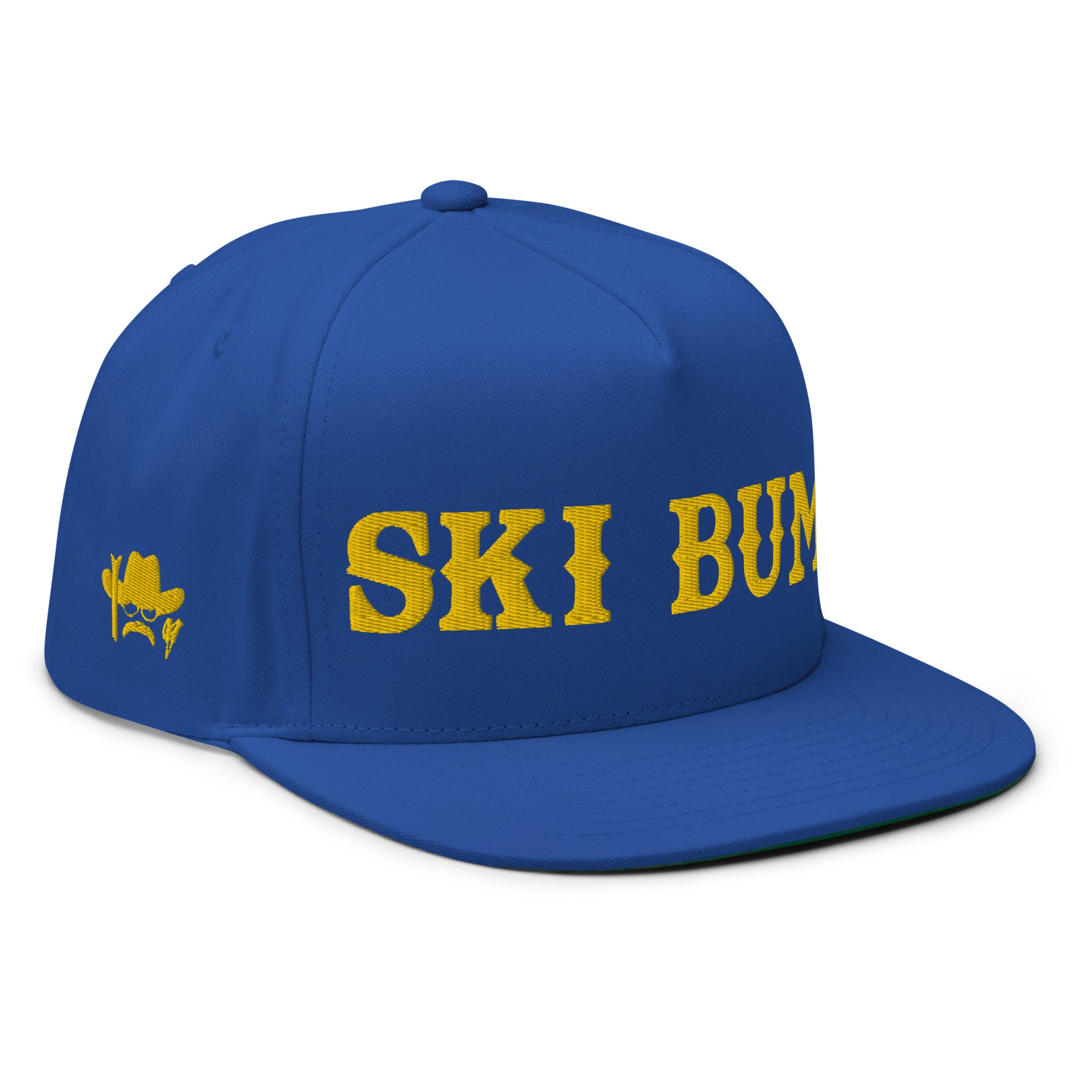 Casquette à Visière Plate en coton sergé Ski Bum Gold brodé sur 3 côtés