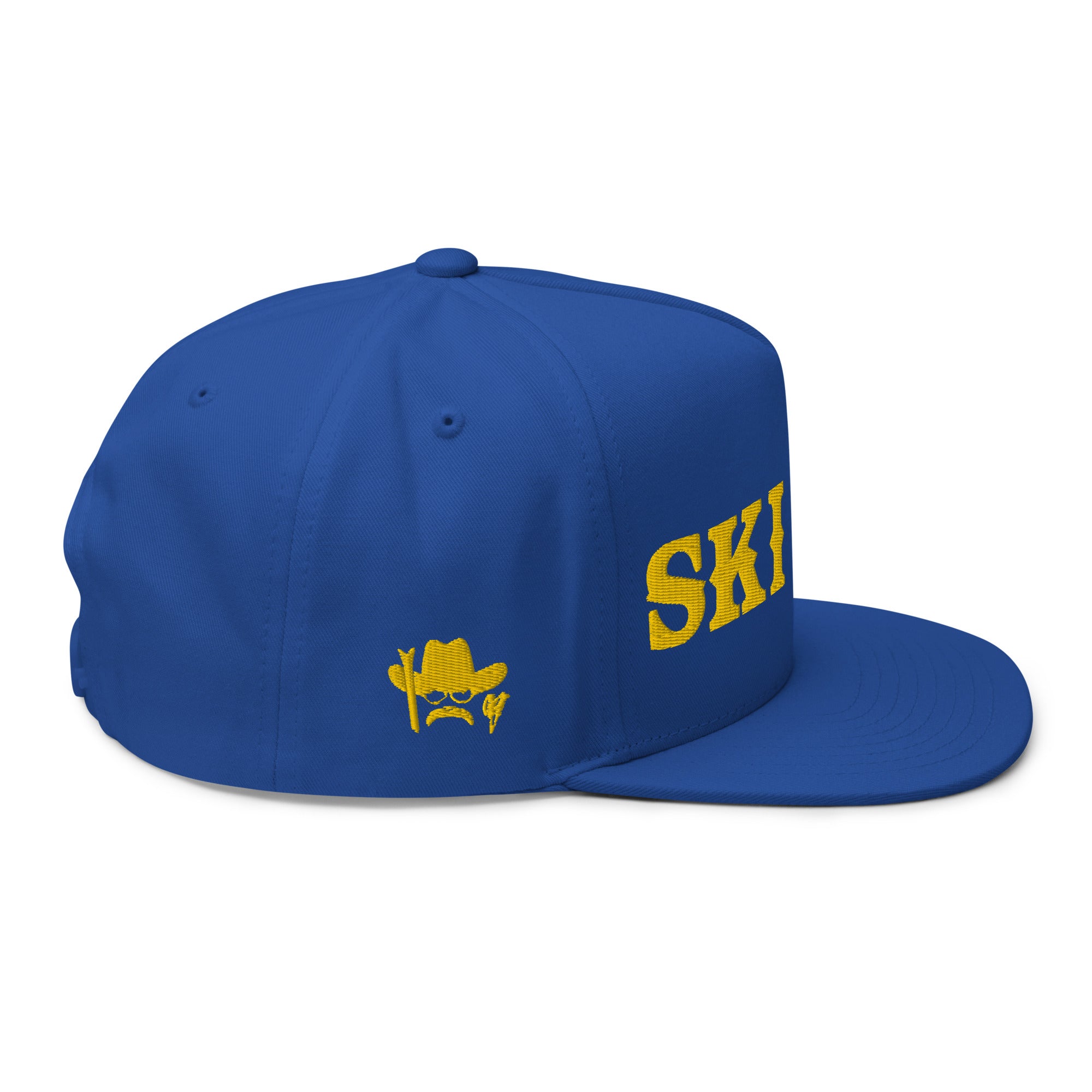 Casquette à Visière Plate en coton sergé Ski Bum Gold brodé sur 3 côtés