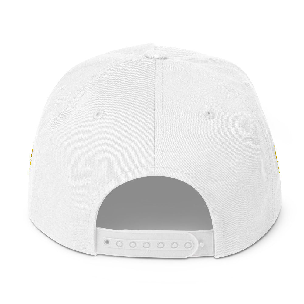 Casquette à Visière Plate en coton sergé Ski Bum Gold brodé sur 3 côtés