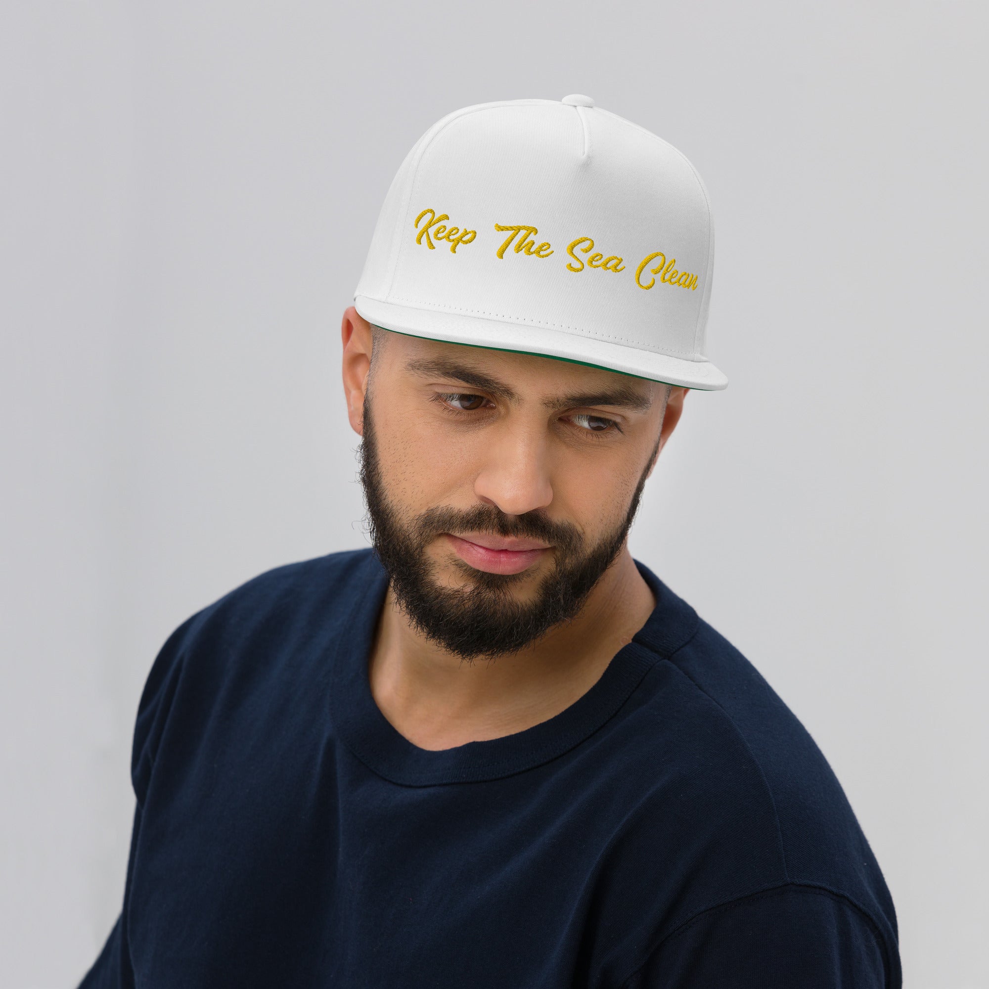 Flat Bill Cap Keep The Sea Clean