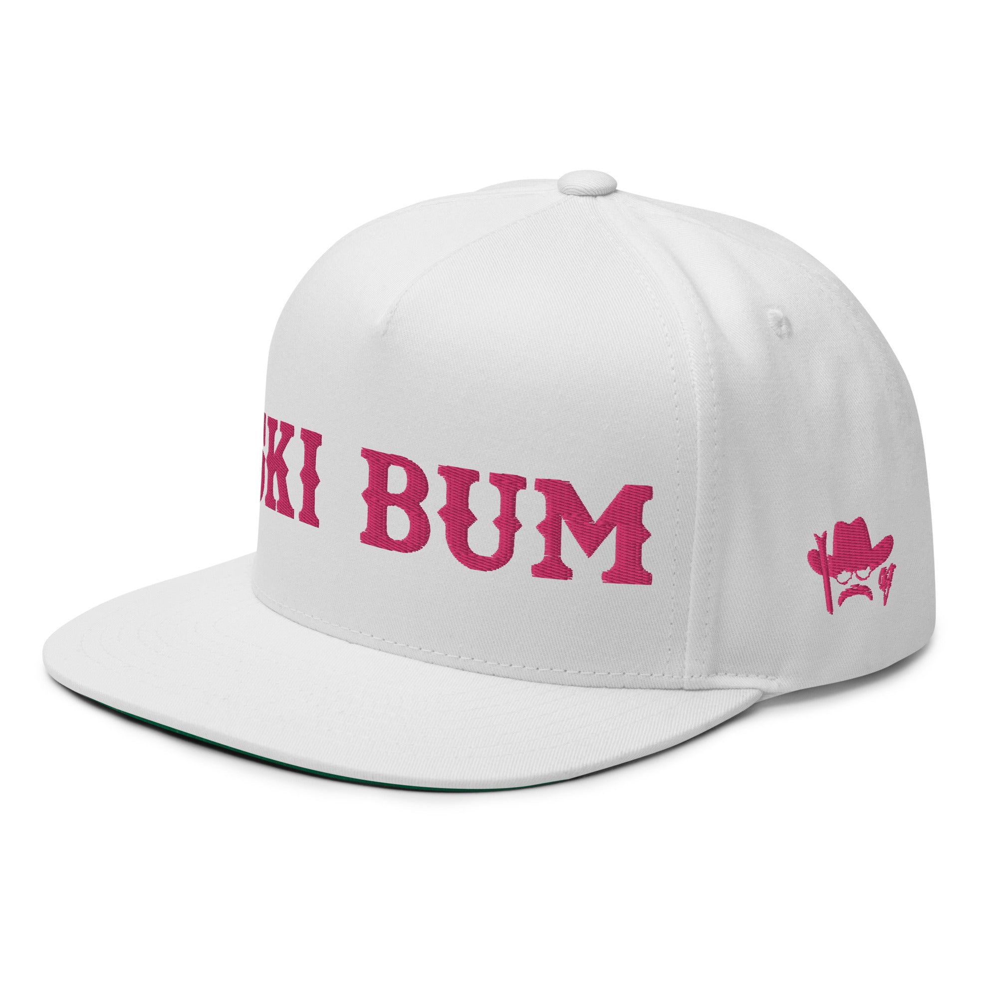 Casquette à Visière Plate en coton sergé Ski Bum Flamingo brodé sur 3 côtés
