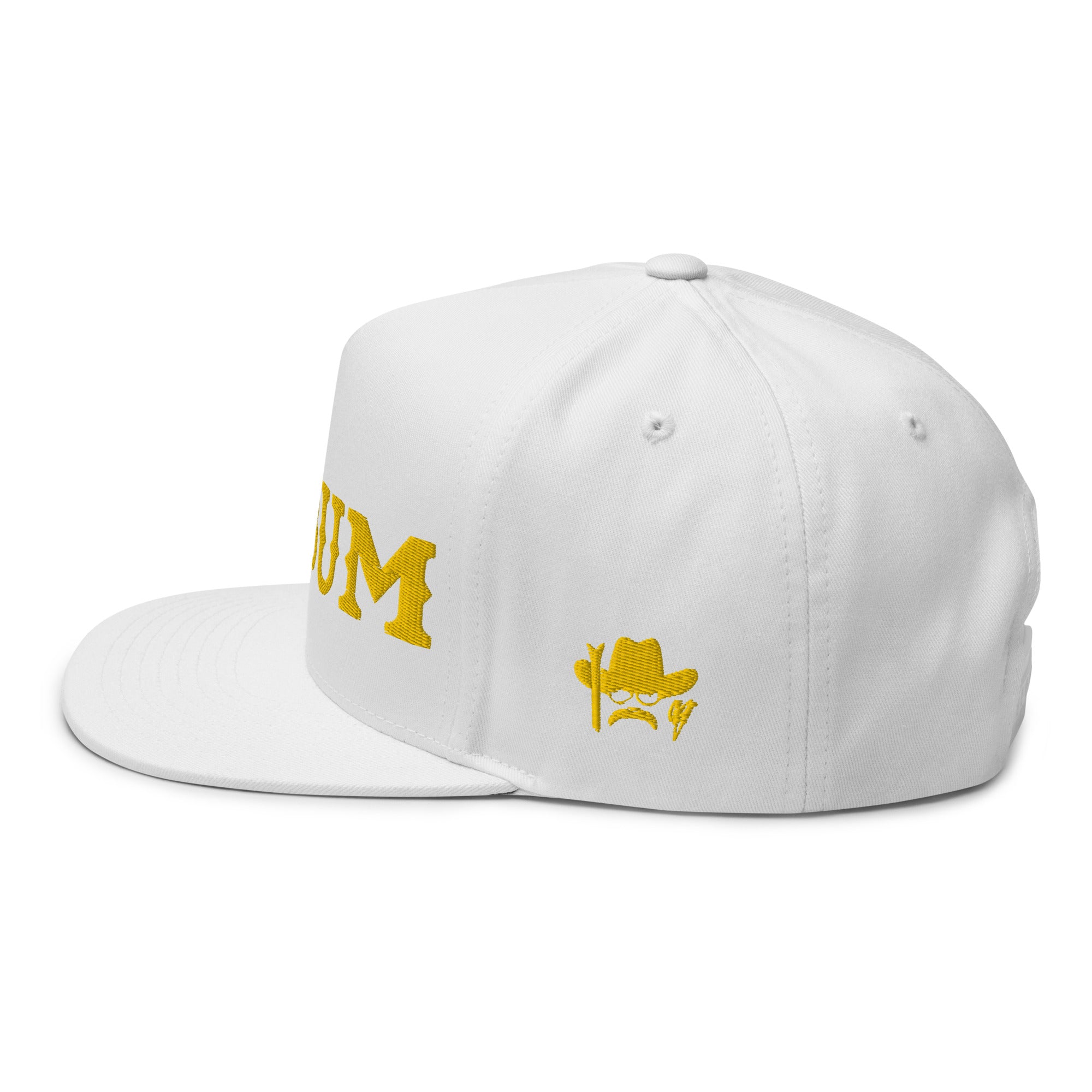 Casquette à Visière Plate en coton sergé Ski Bum Gold brodé sur 3 côtés