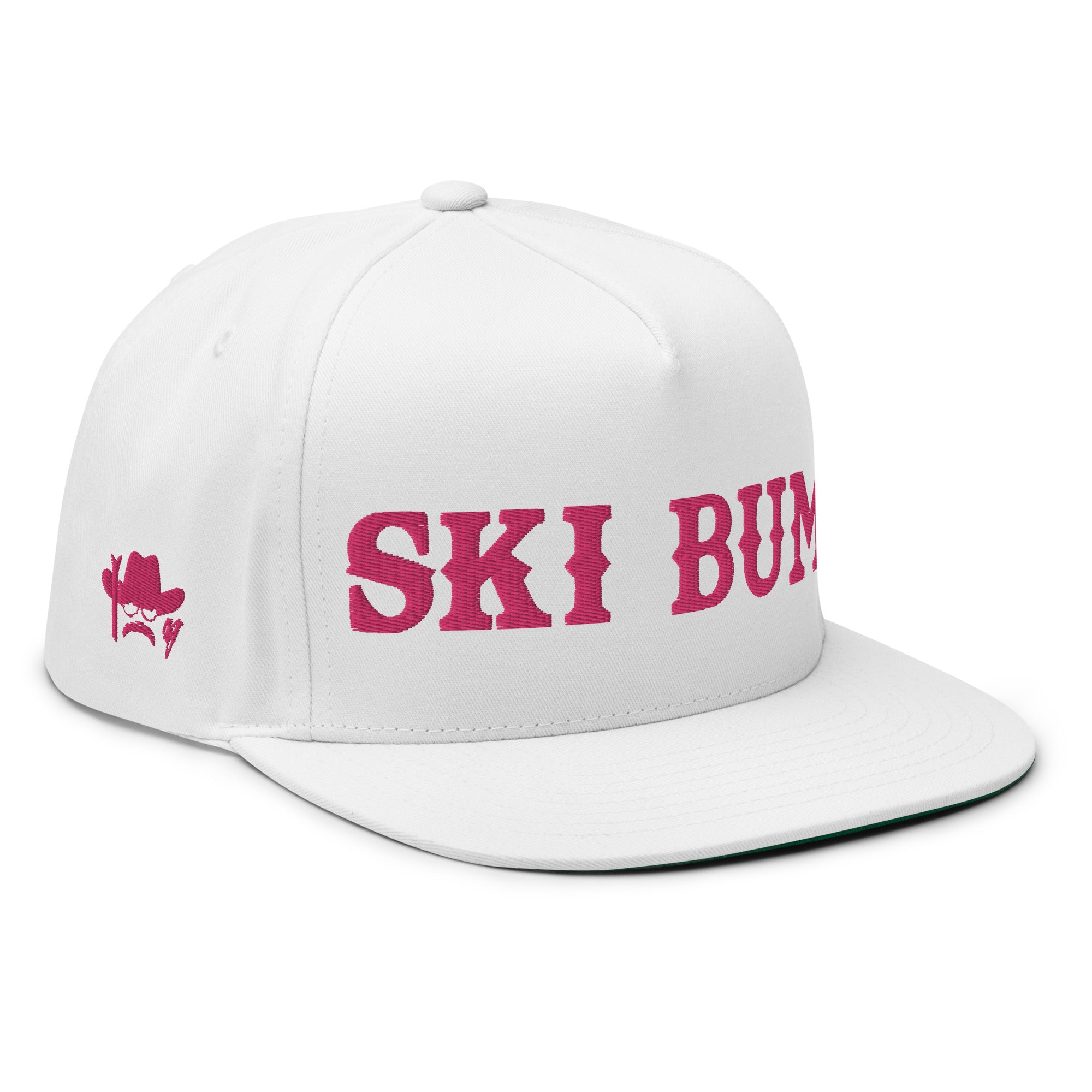 Casquette à Visière Plate en coton sergé Ski Bum Flamingo brodé sur 3 côtés