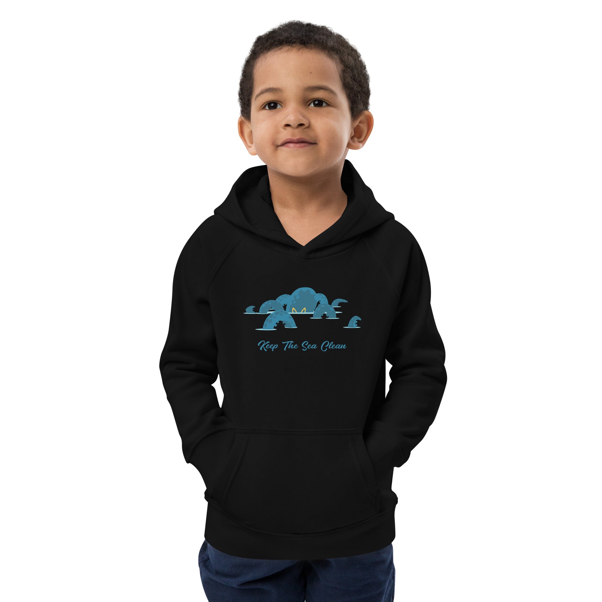 Sweat à capuche écologique pour enfants Octopus Blue