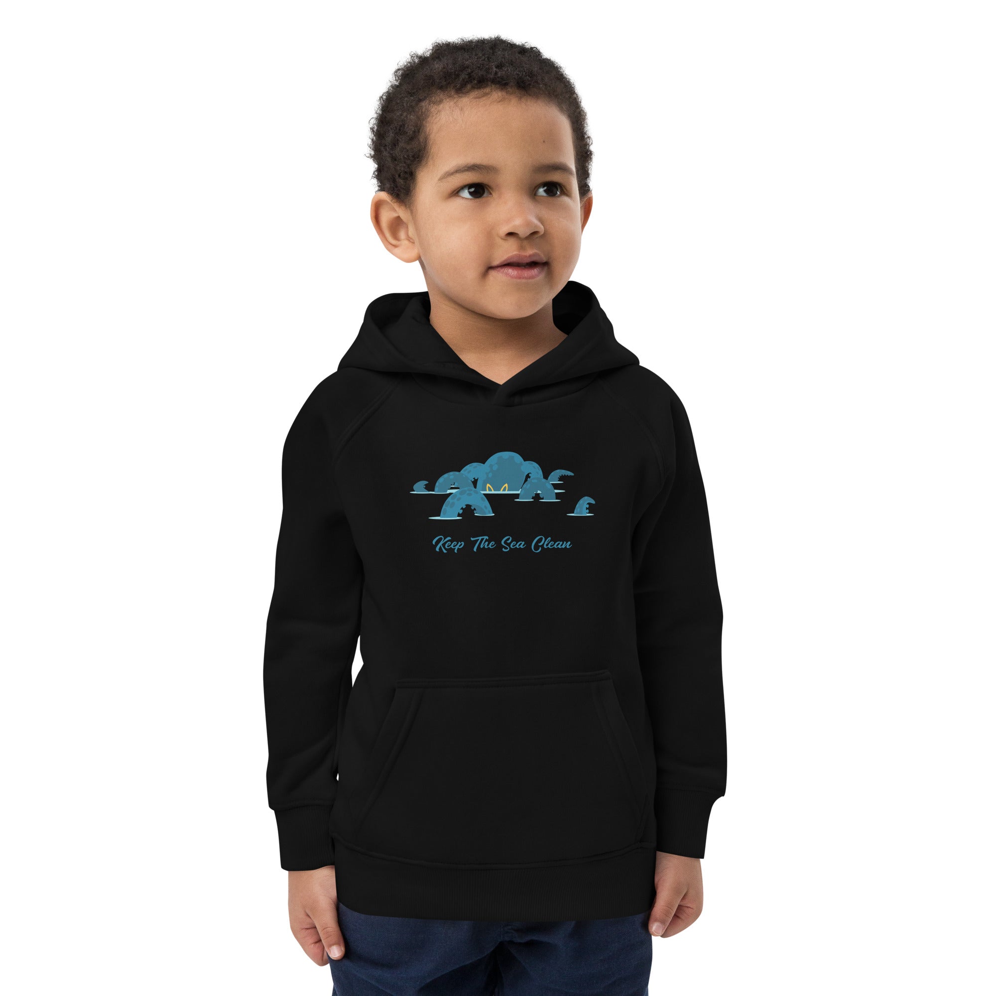 Sweat à capuche écologique pour enfants Octopus Blue