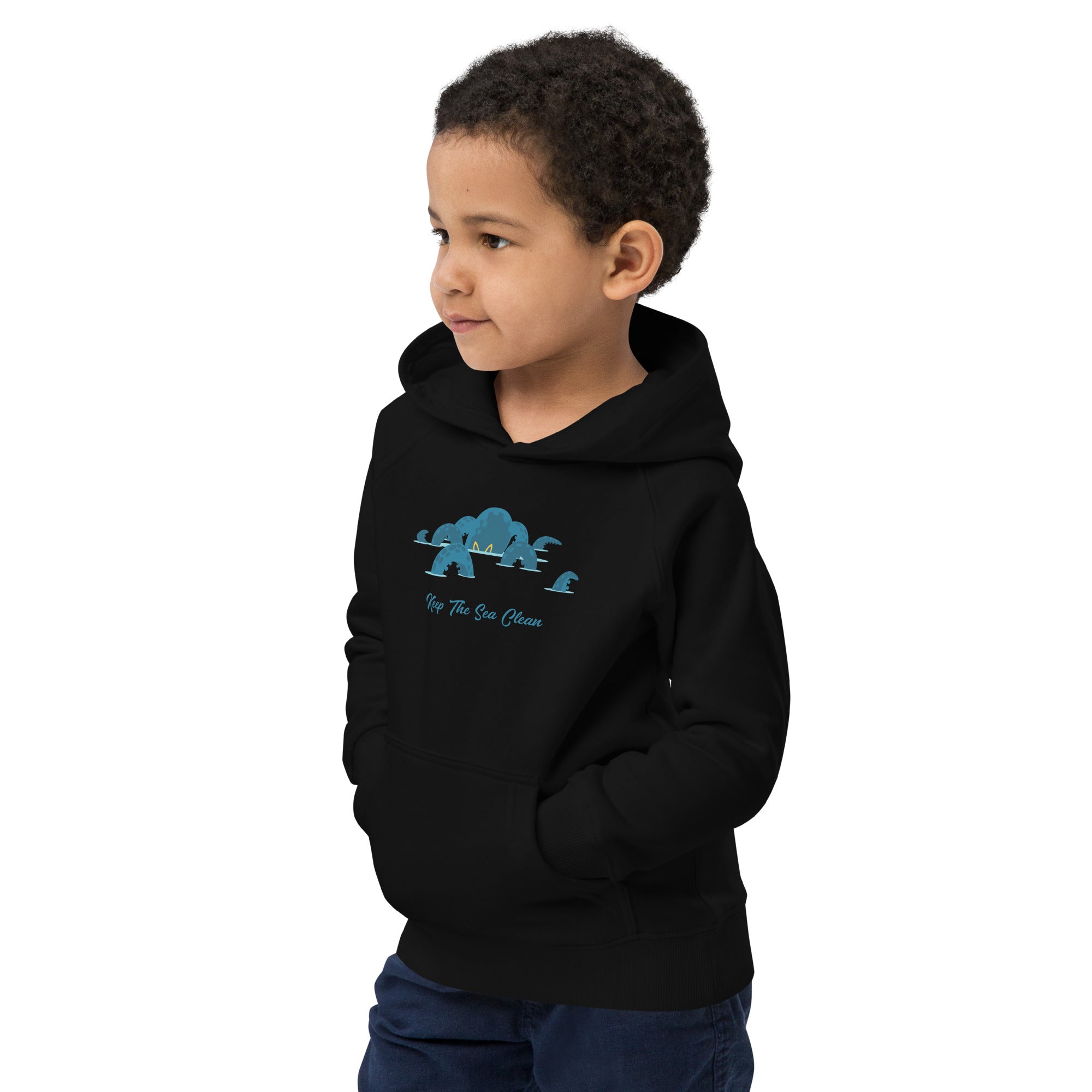 Sweat à capuche écologique pour enfants Octopus Blue