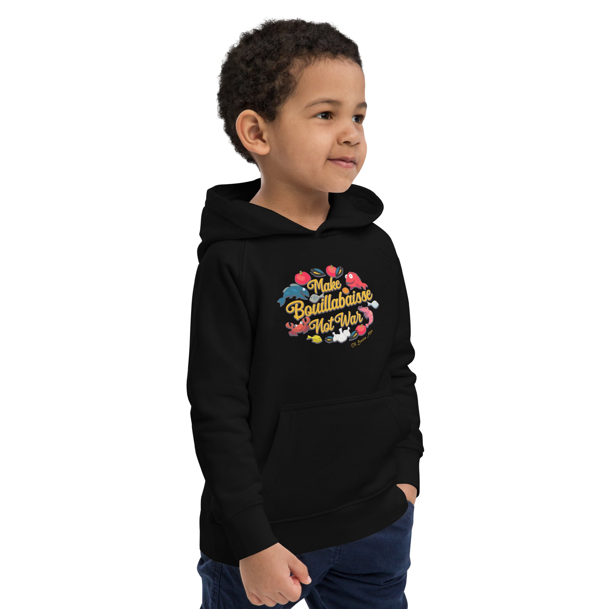 Sweat à capuche écologique pour enfants Make Bouillabaisse Not War