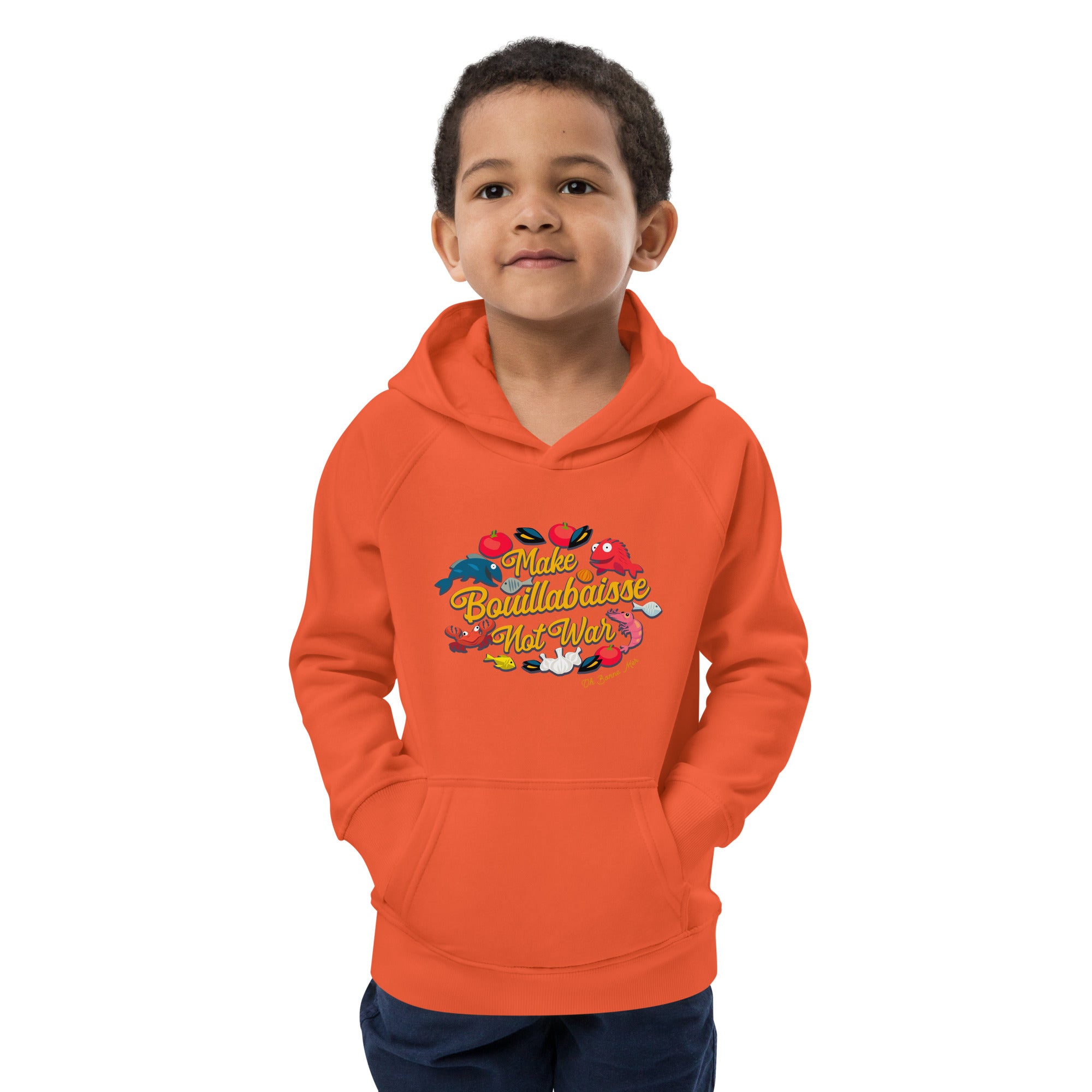 Sweat à capuche écologique pour enfants Make Bouillabaisse Not War