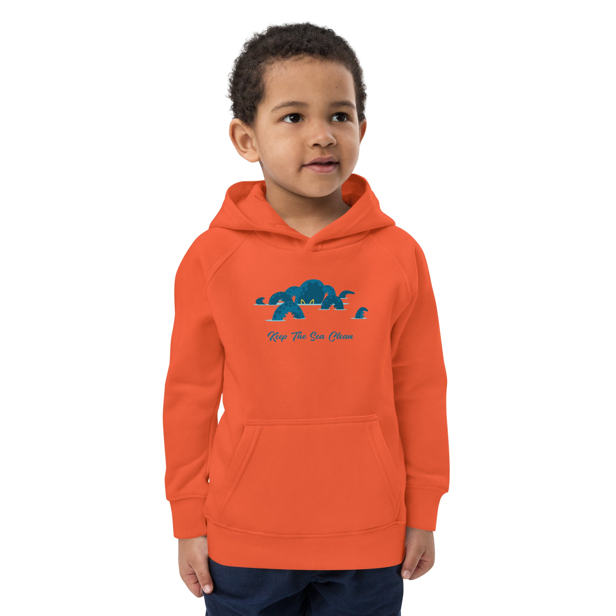 Kids eco hoodie Octopus Blue