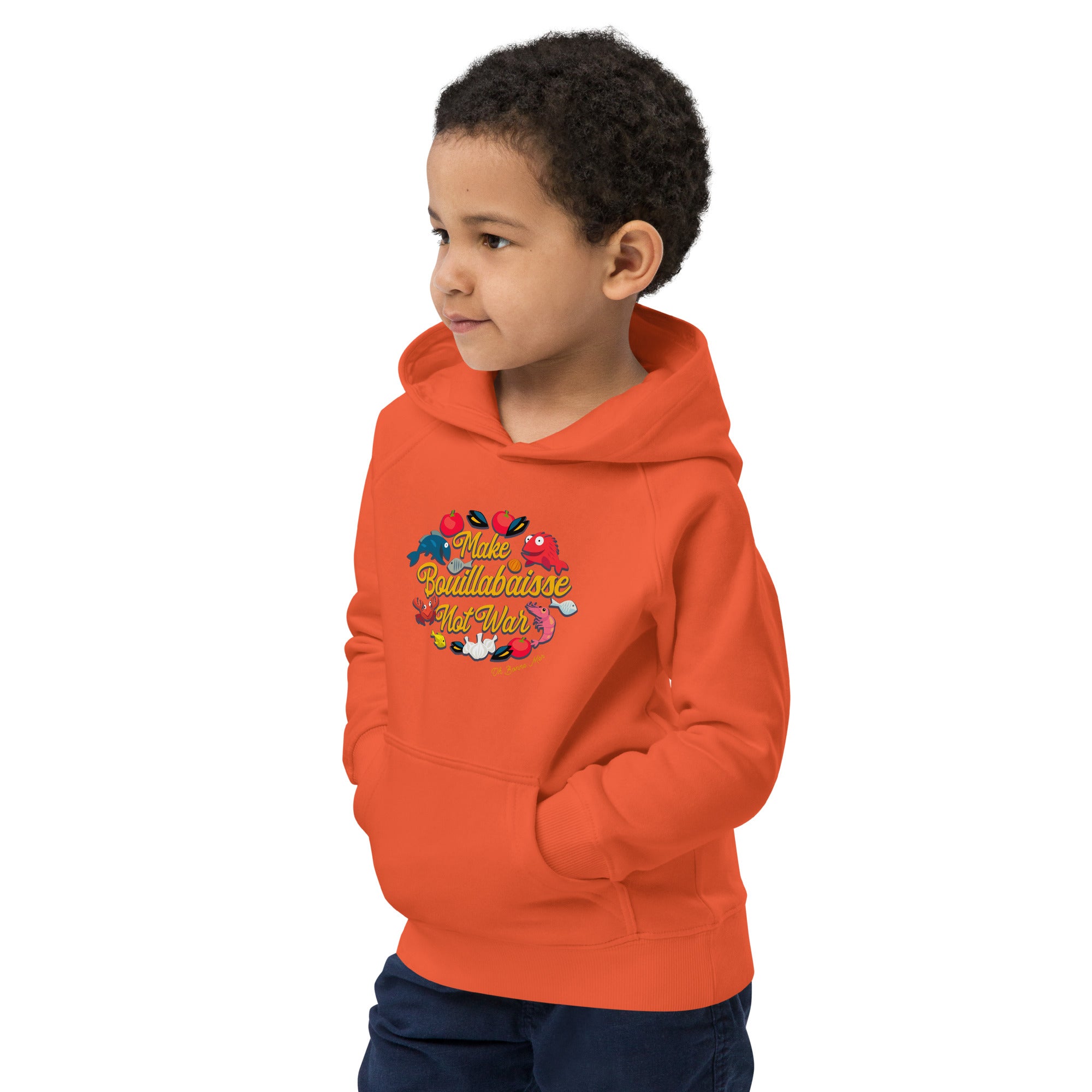 Sweat à capuche écologique pour enfants Make Bouillabaisse Not War