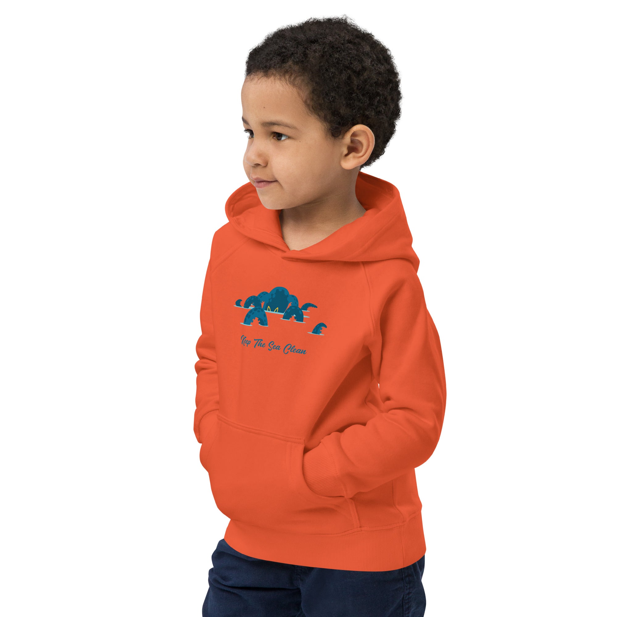 Sweat à capuche écologique pour enfants Octopus Blue