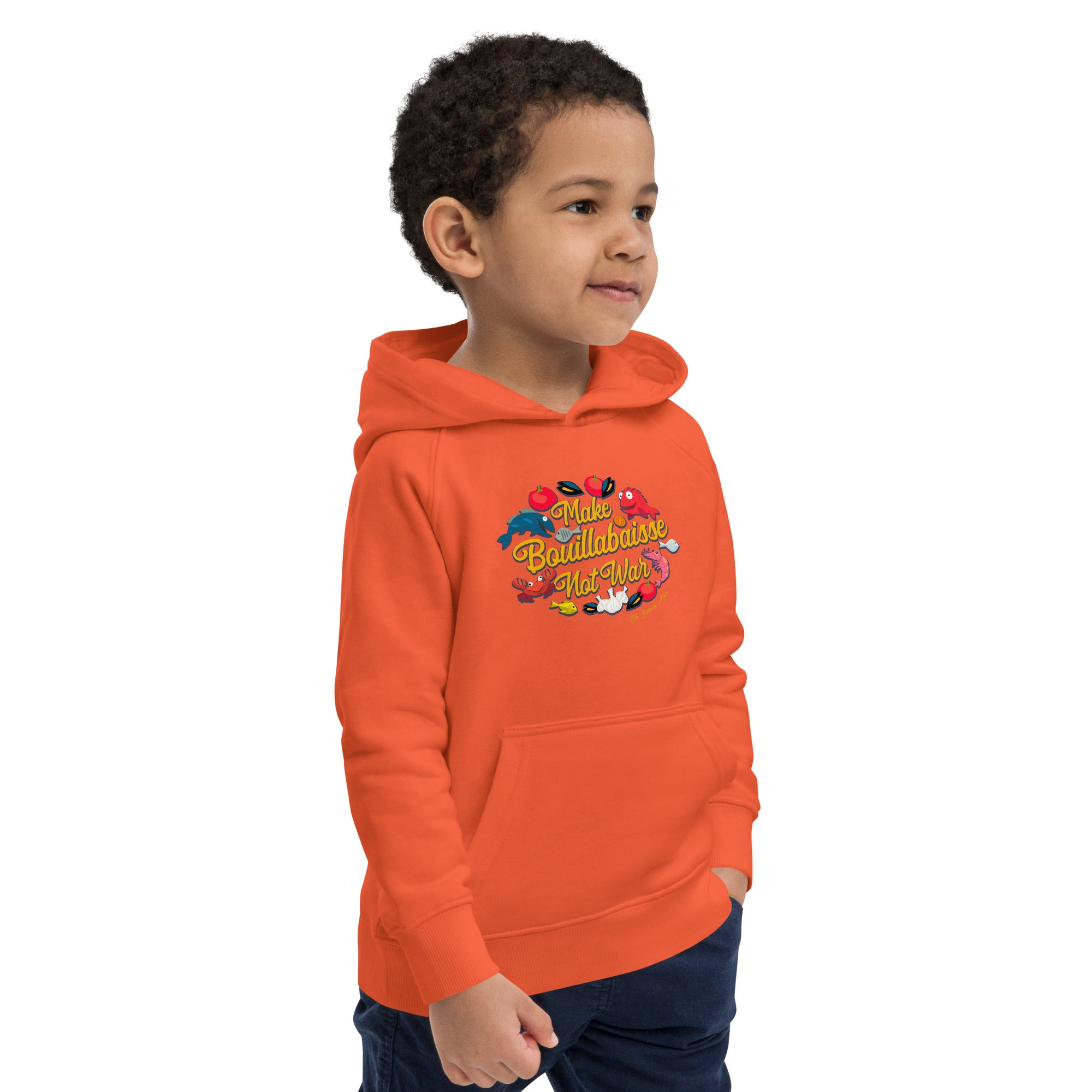 Sweat à capuche écologique pour enfants Make Bouillabaisse Not War