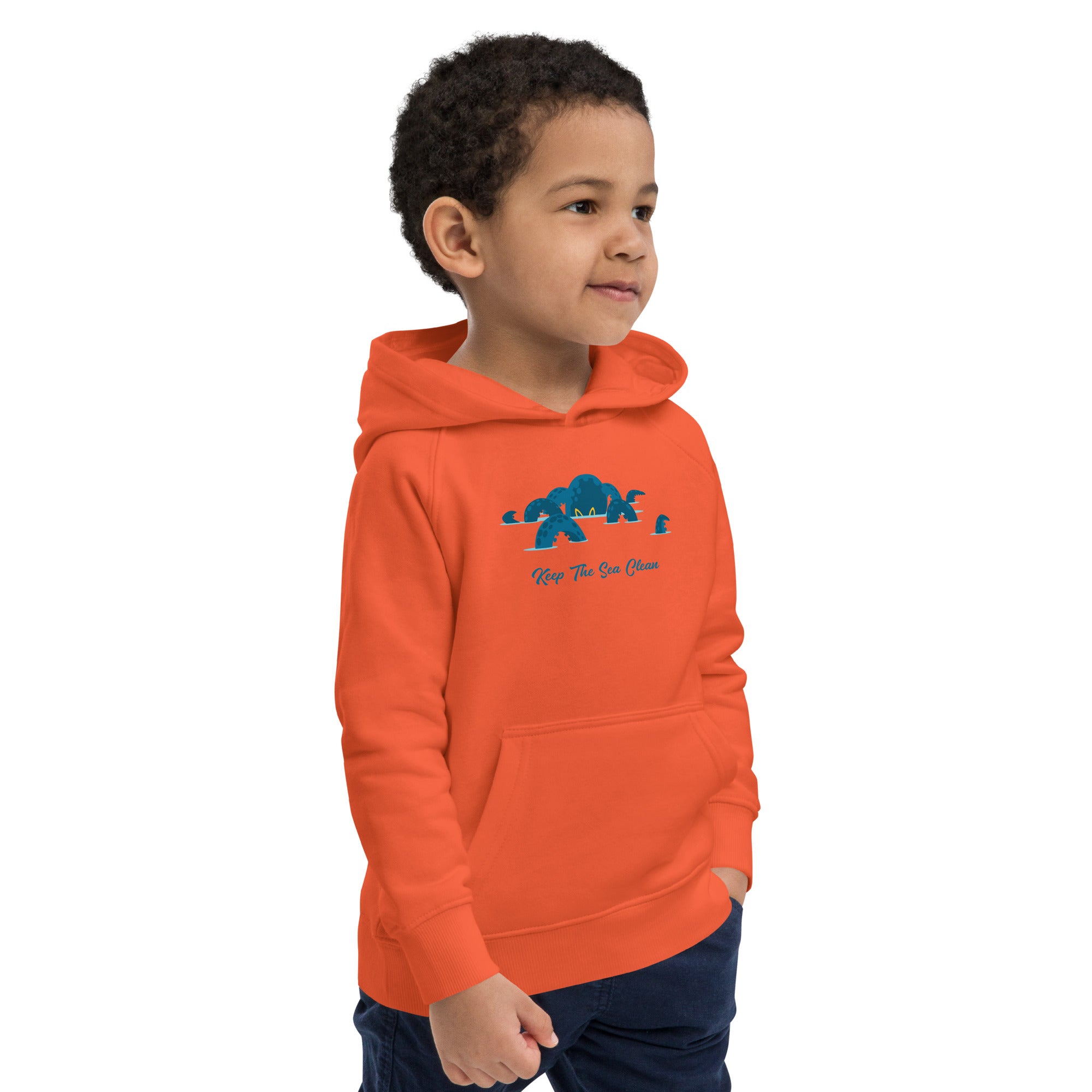 Sweat à capuche écologique pour enfants Octopus Blue