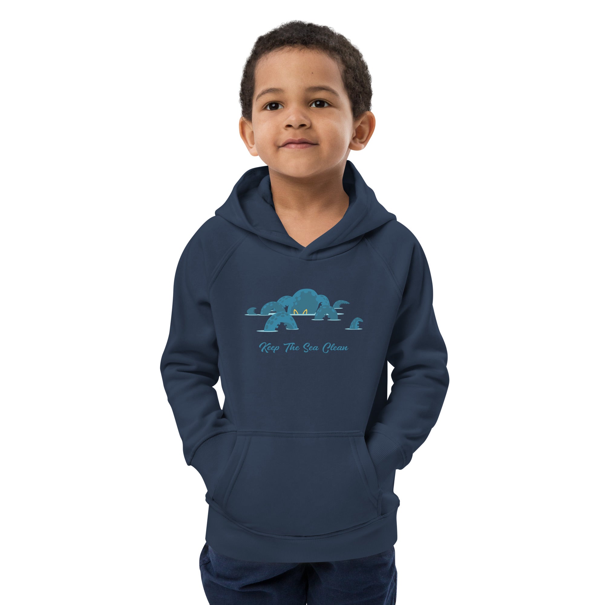 Sweat à capuche écologique pour enfants Octopus Blue