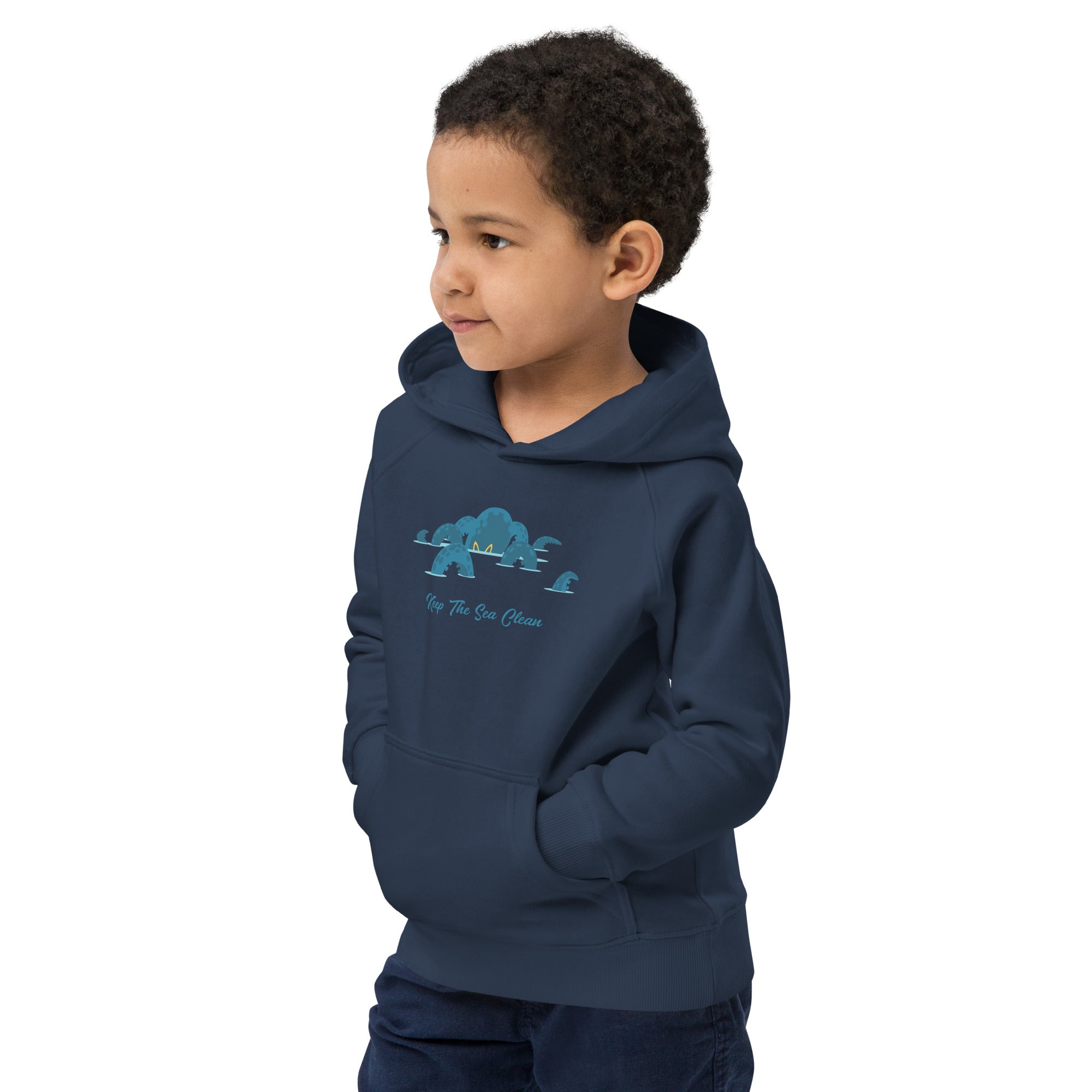 Sweat à capuche écologique pour enfants Octopus Blue