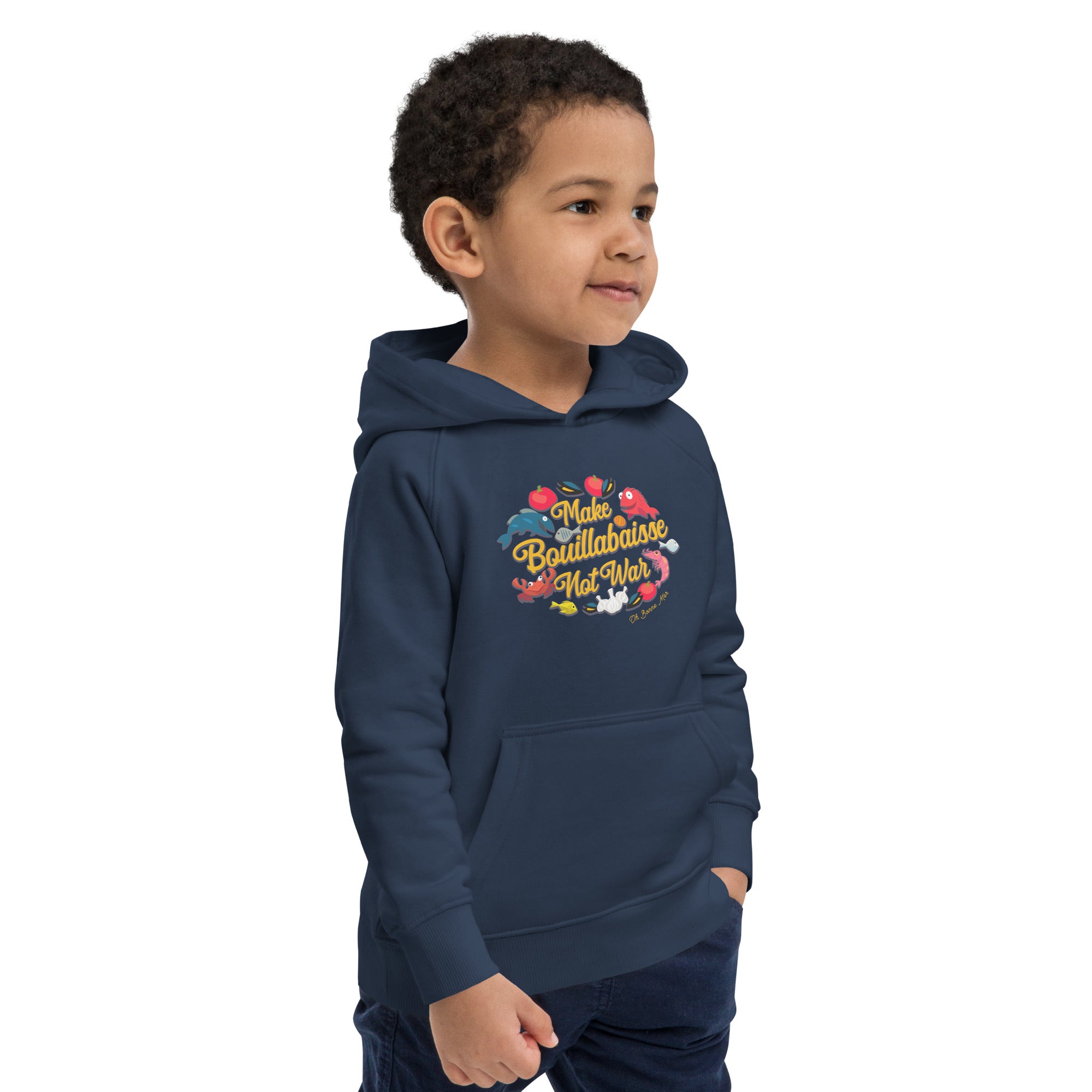 Sweat à capuche écologique pour enfants Make Bouillabaisse Not War