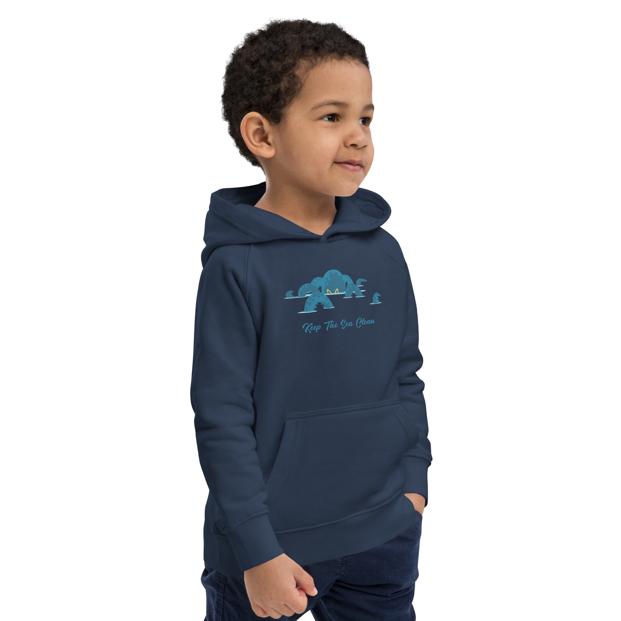 Sweat à capuche écologique pour enfants Octopus Blue
