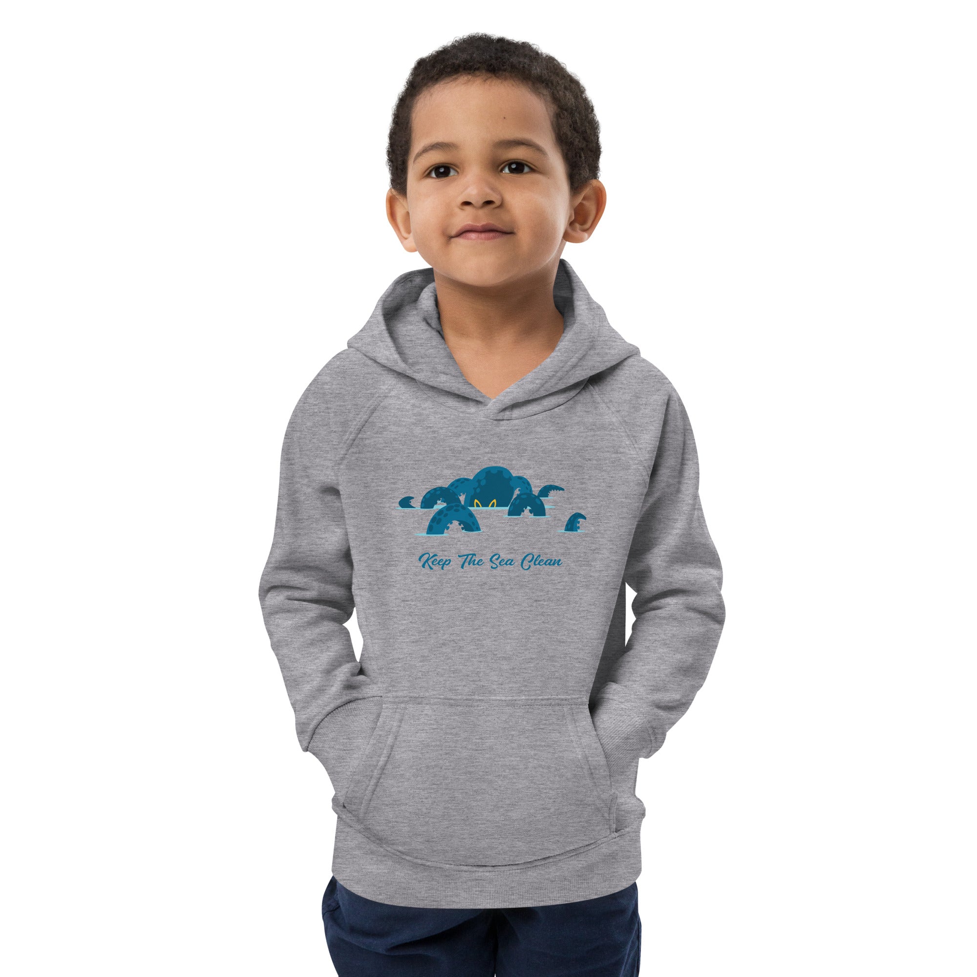 Sweat à capuche écologique pour enfants Octopus Blue