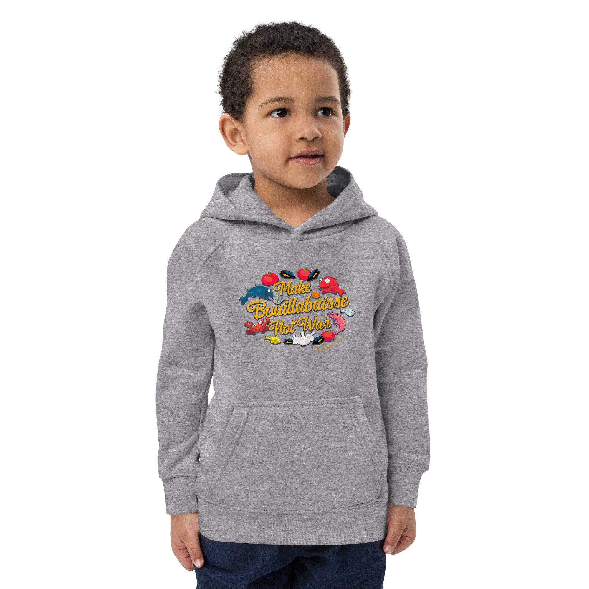Sweat à capuche écologique pour enfants Make Bouillabaisse Not War