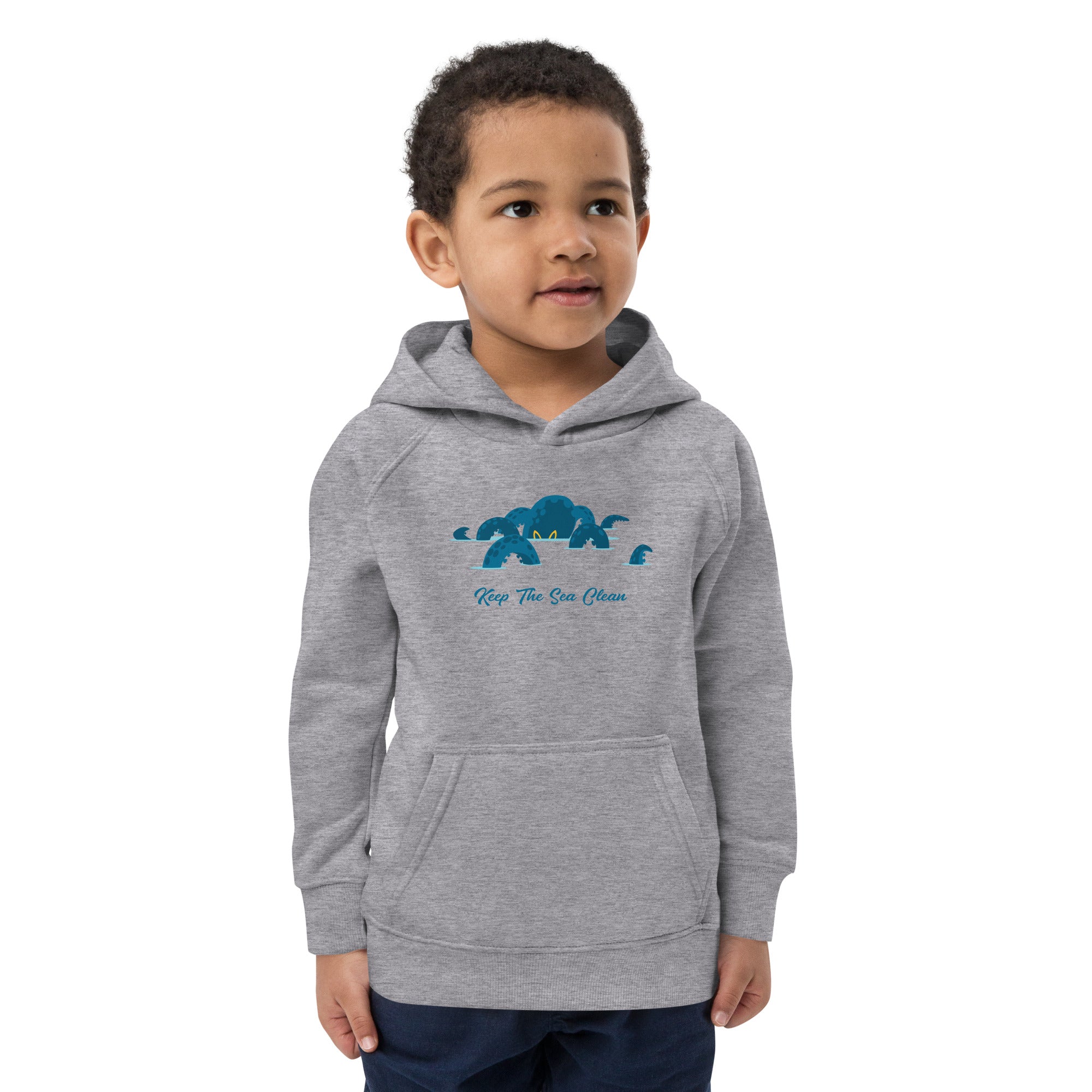 Sweat à capuche écologique pour enfants Octopus Blue
