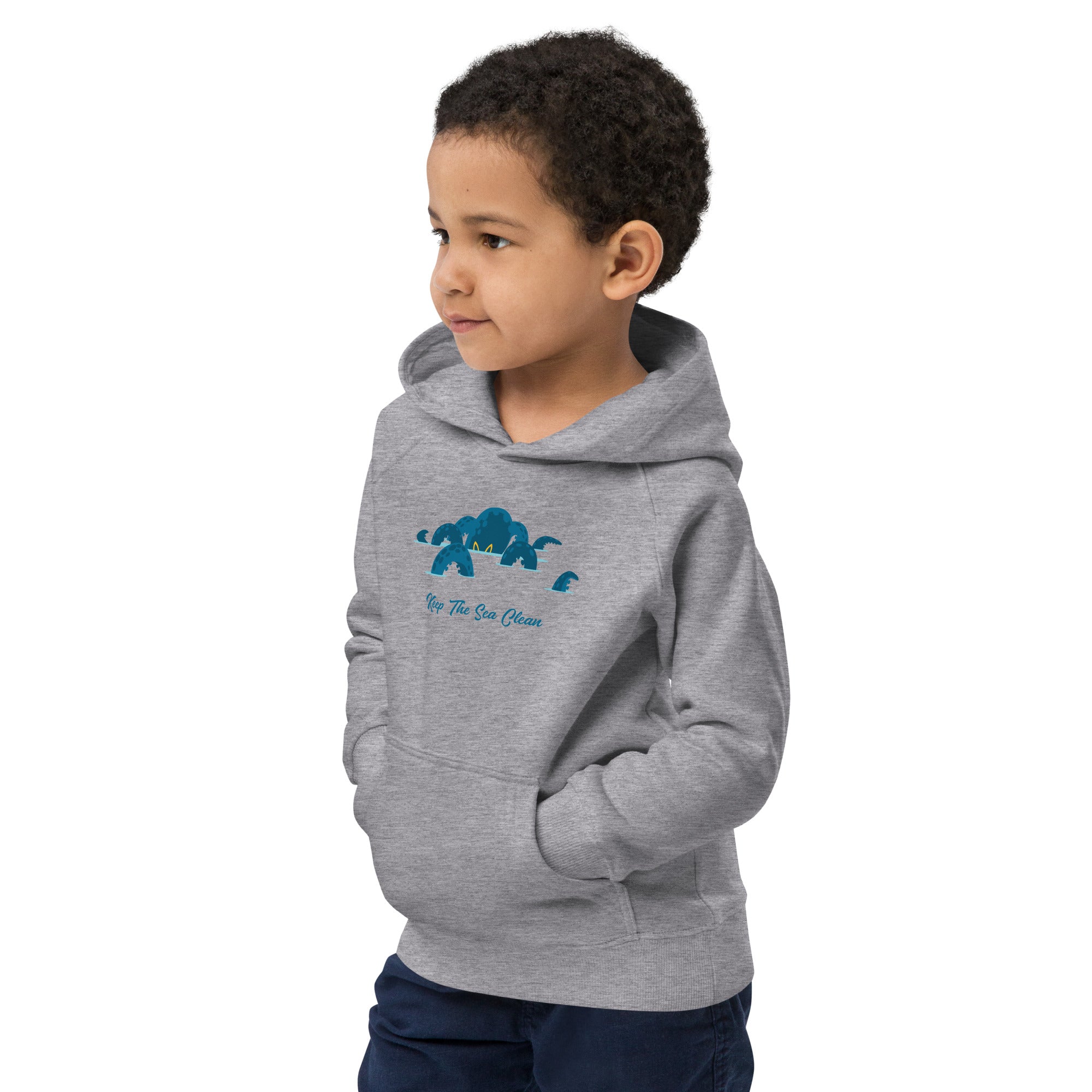 Sweat à capuche écologique pour enfants Octopus Blue