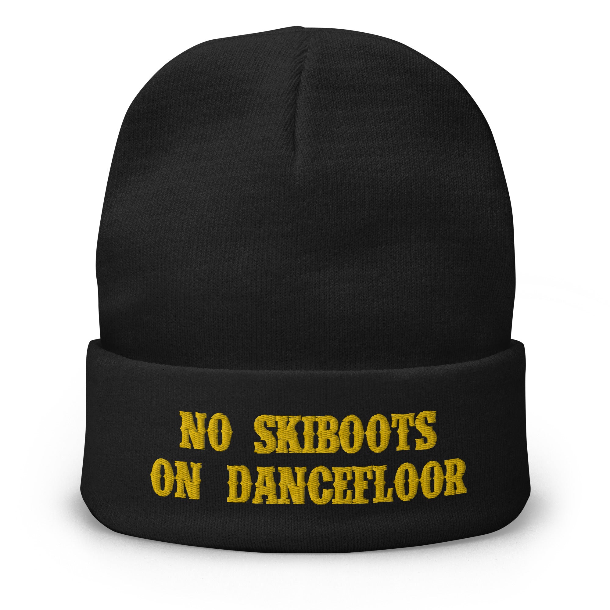 Ribbed beanie No Skiboots on Dancefloor Gold