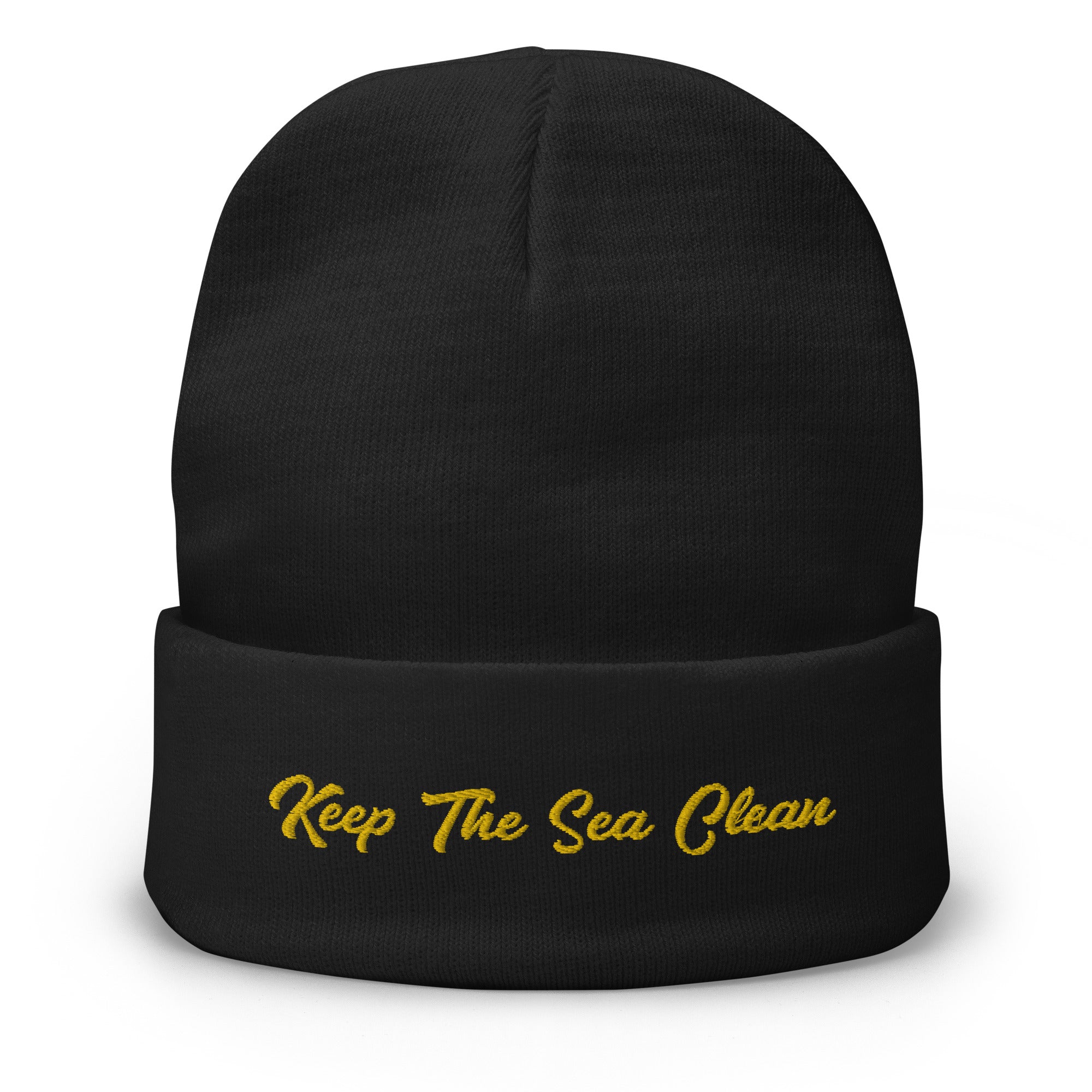 Ribbed beanie Keep The Sea Clean gold