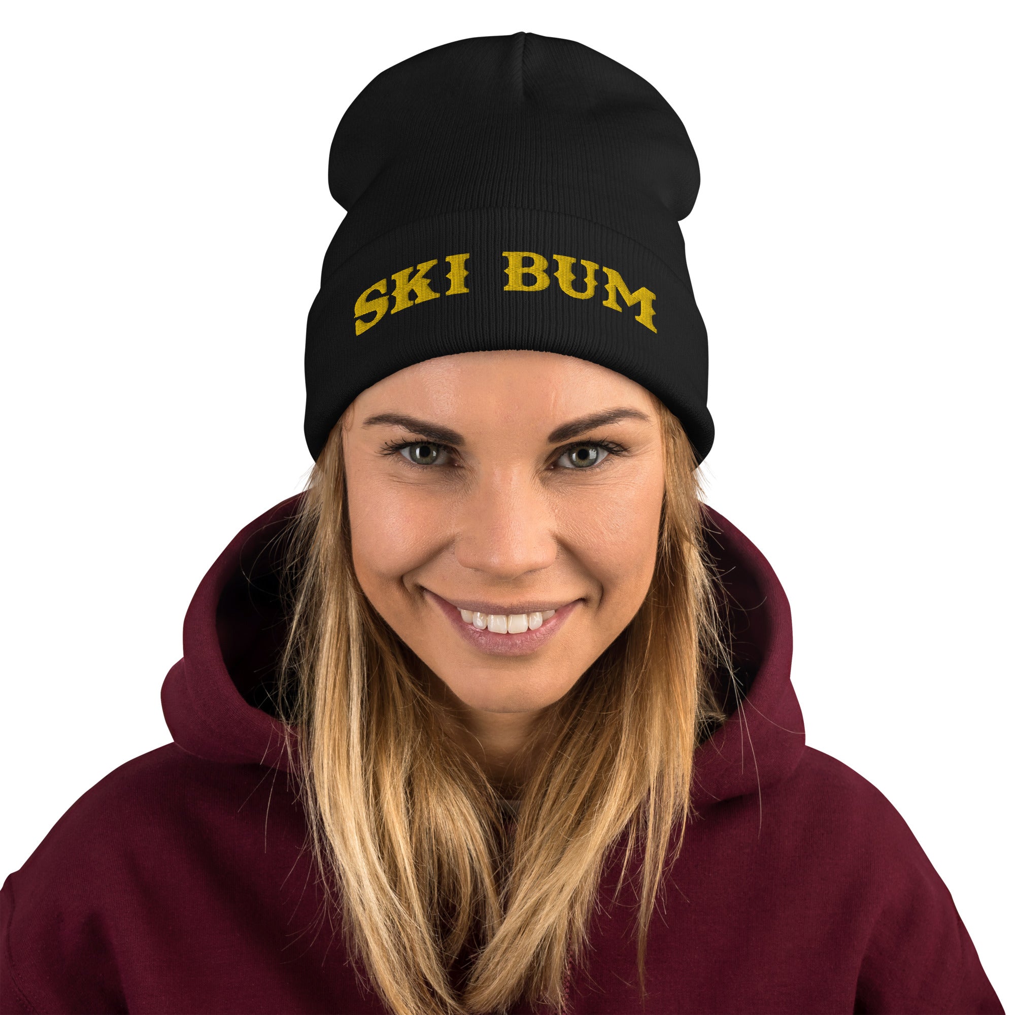 Bonnet en tricot côtelé Ski Bum Doré