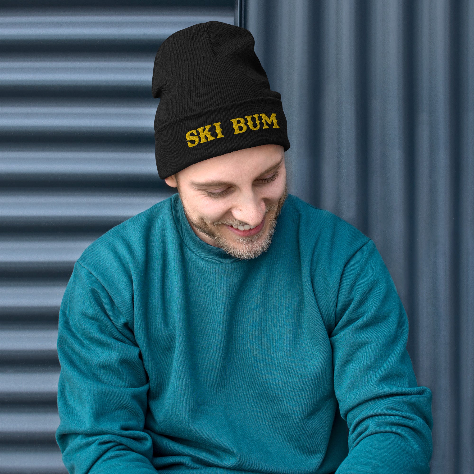 Bonnet en tricot côtelé Ski Bum Doré