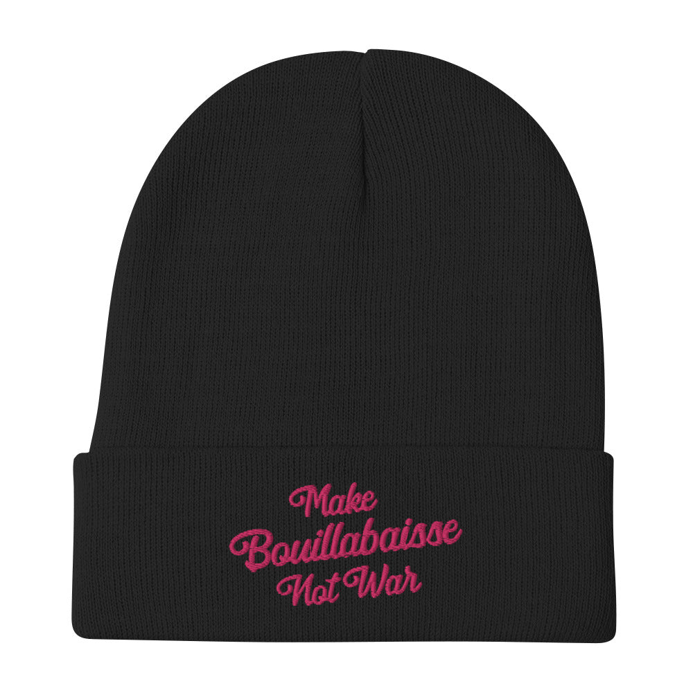 Ribbed beanie Make Bouillabaisse Not War Flamingo